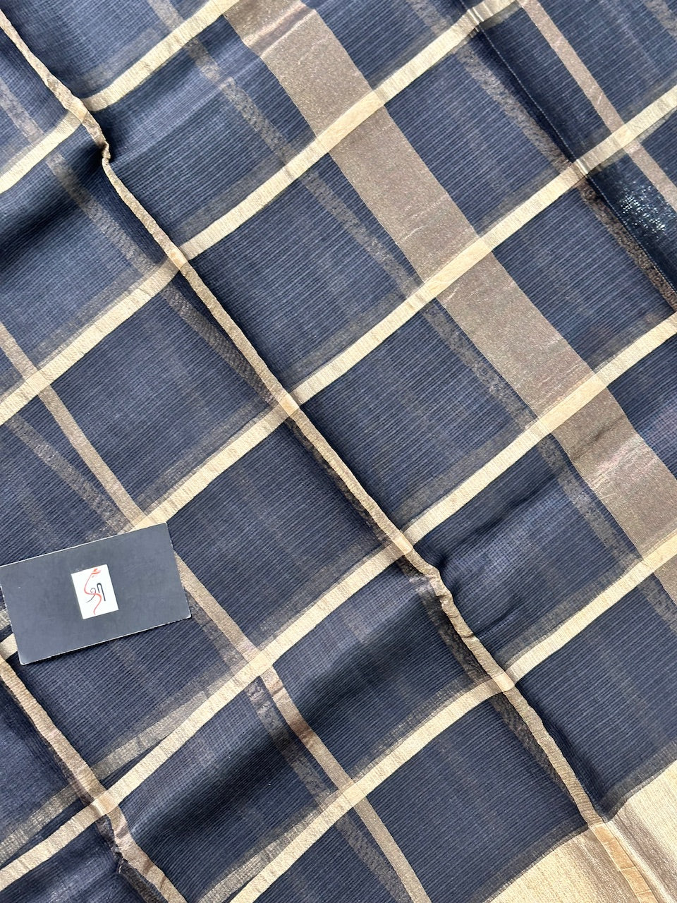 Pure Zari Check Kota Silk Saree