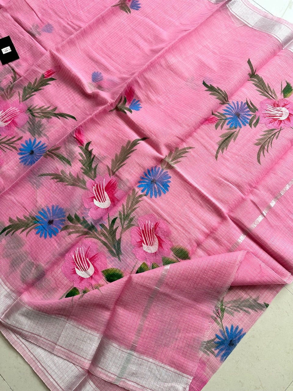 Handpainted Kota Cotton Doria Saree