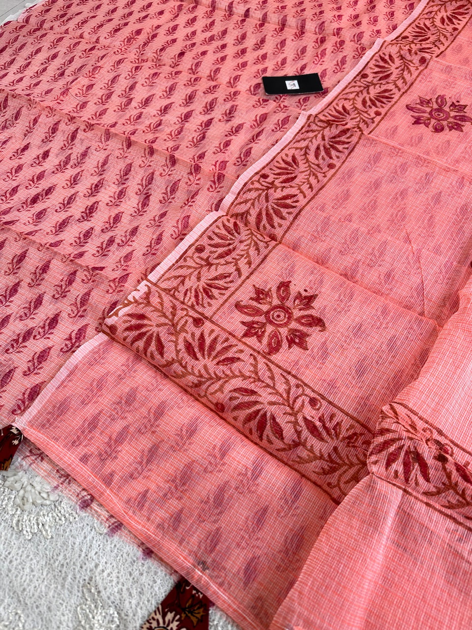 HandBlock Printed Kota Cotton Doria Top N Dupatta (Suit)