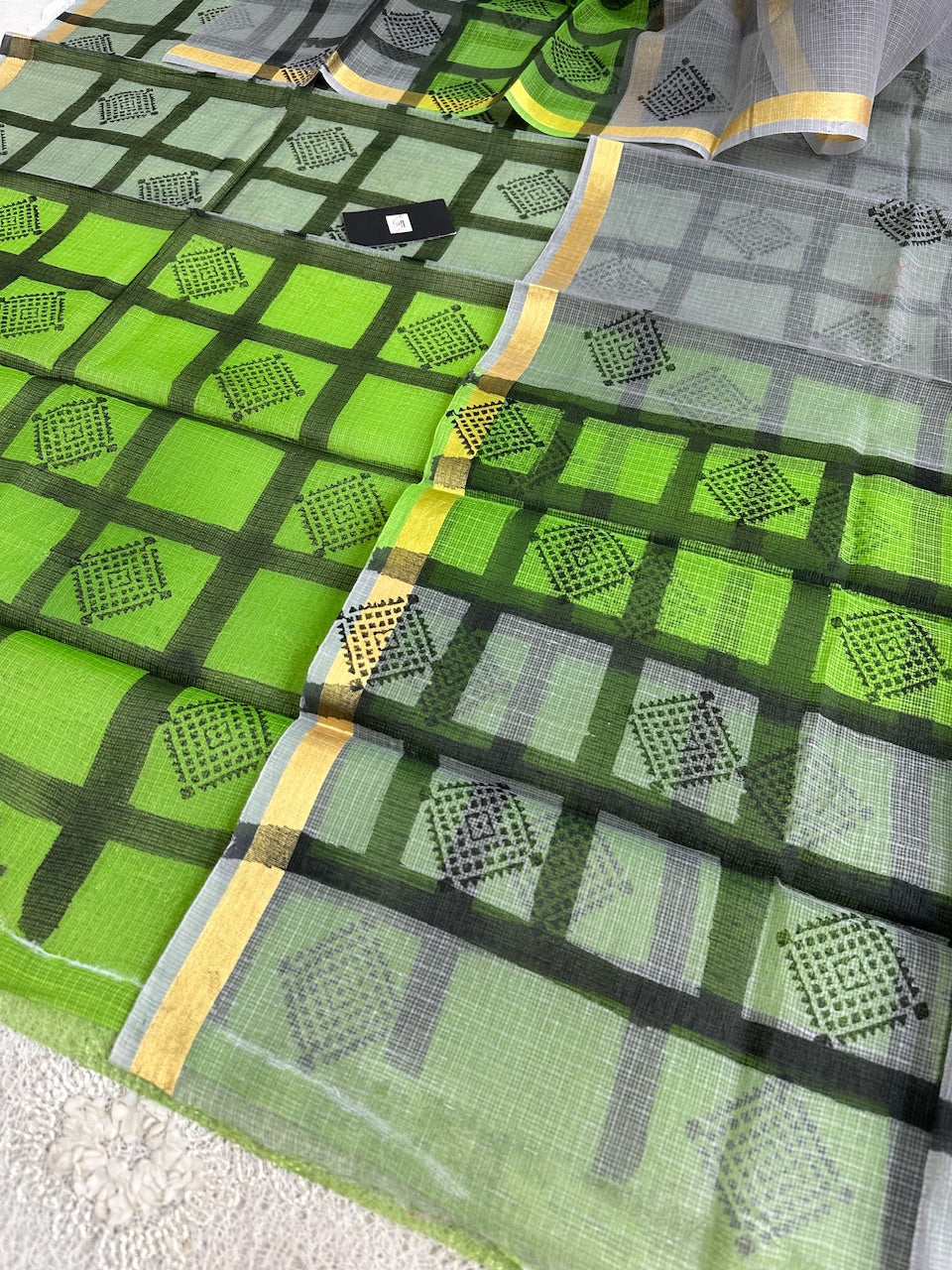 Pure Handpainted n HandBlock Printed Kota Cotton Doria Top N Dupatta (Suit)