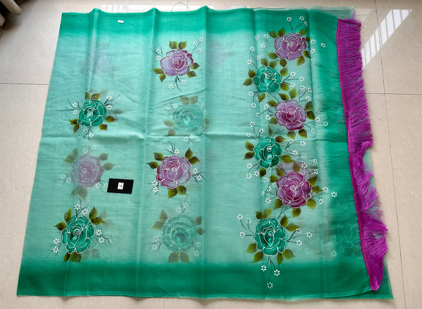 Handpainted Kota Cotton Doria Saree