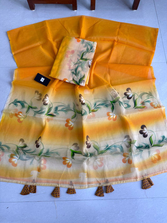 Hand Painted Kota Doria Cotton Top n Dupatta