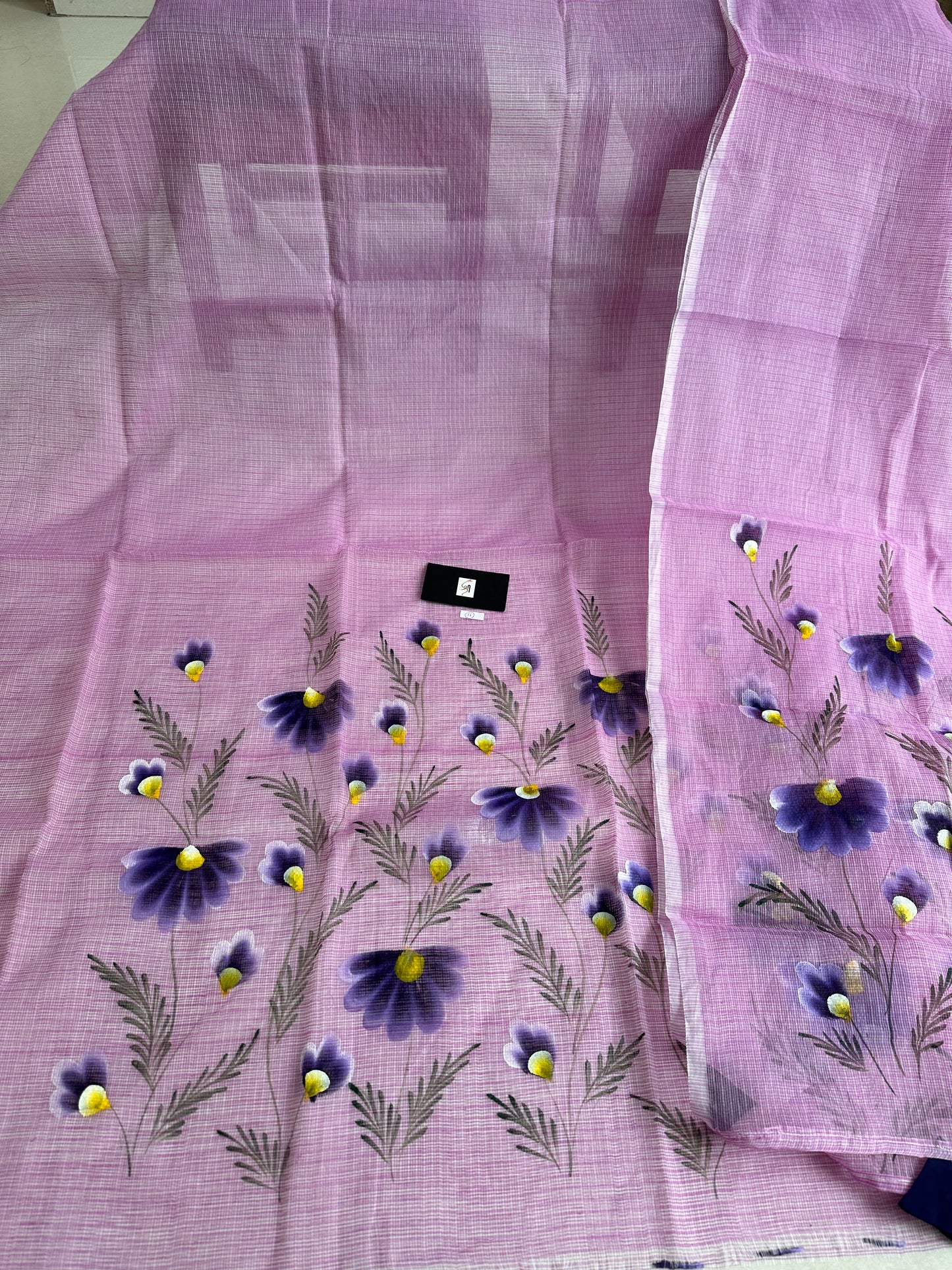 Hand Painted Kota Doria cotton Top n Dupatta