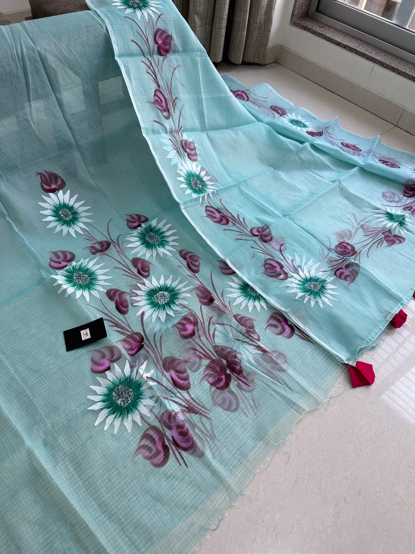 Hand Painted Kota Doria Cotton Top n Dupatta