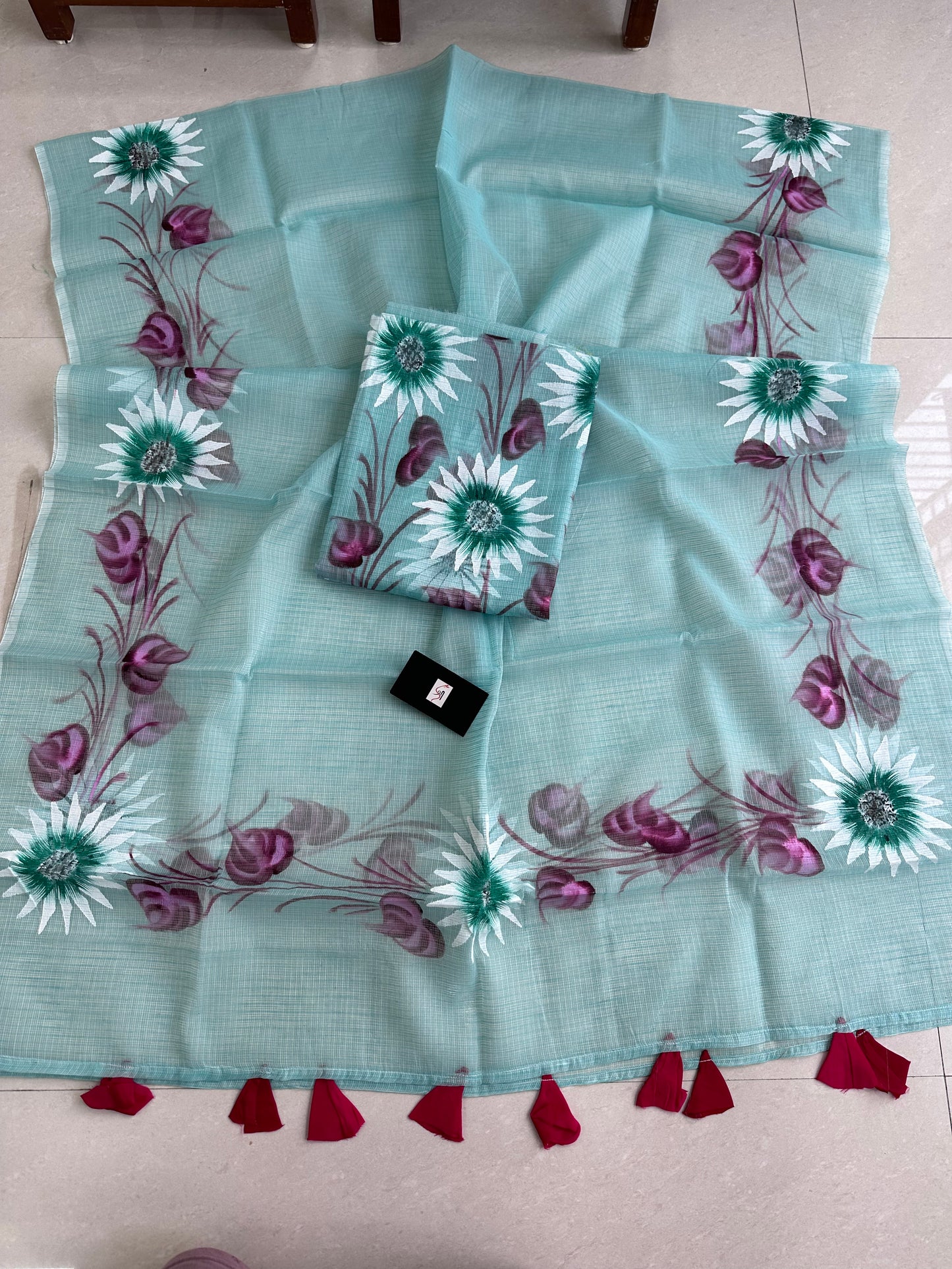 Hand Painted Kota Doria Cotton Top n Dupatta