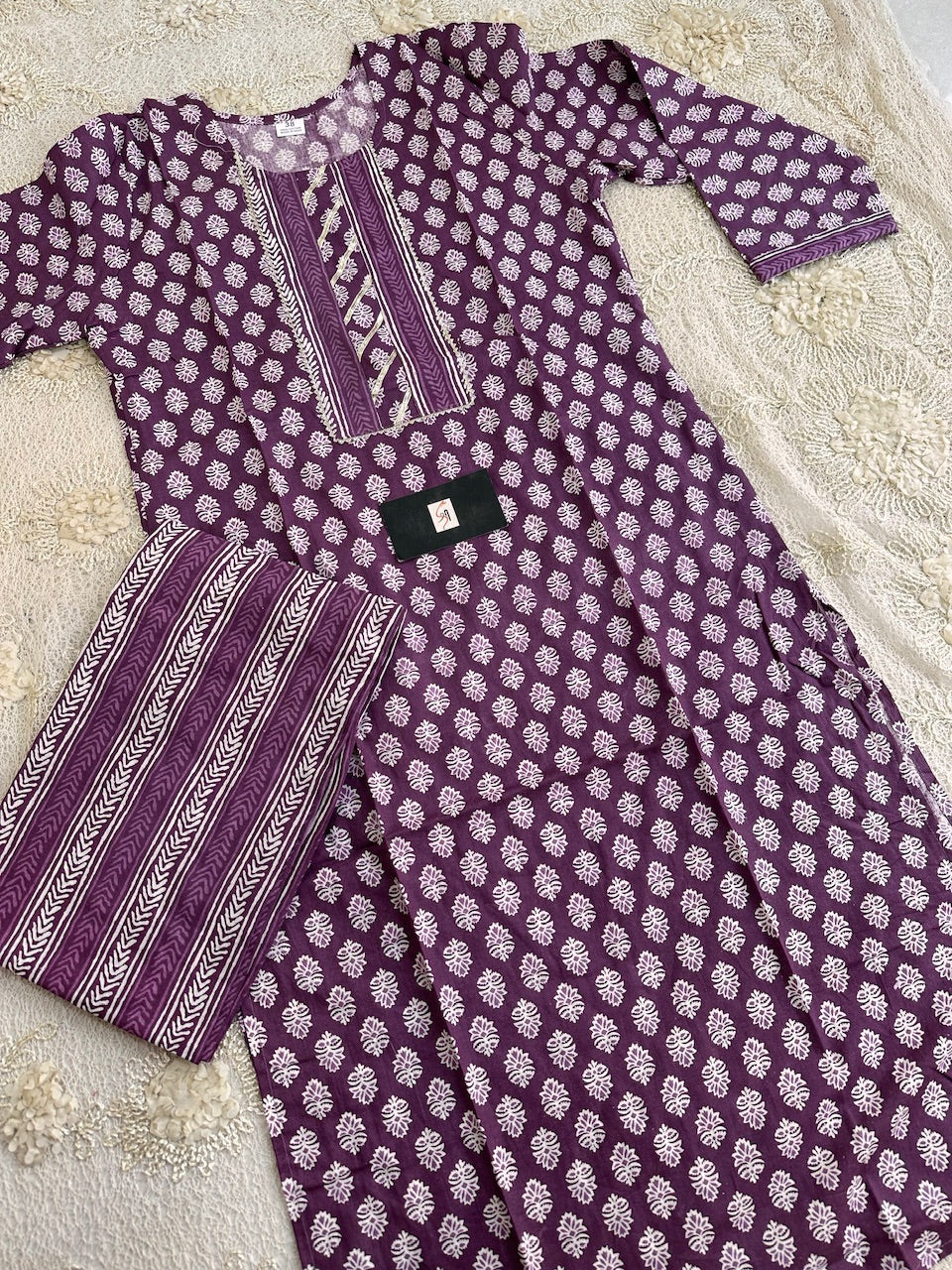 Pure HandBlock Printed Cotton Kurta N Pant Set