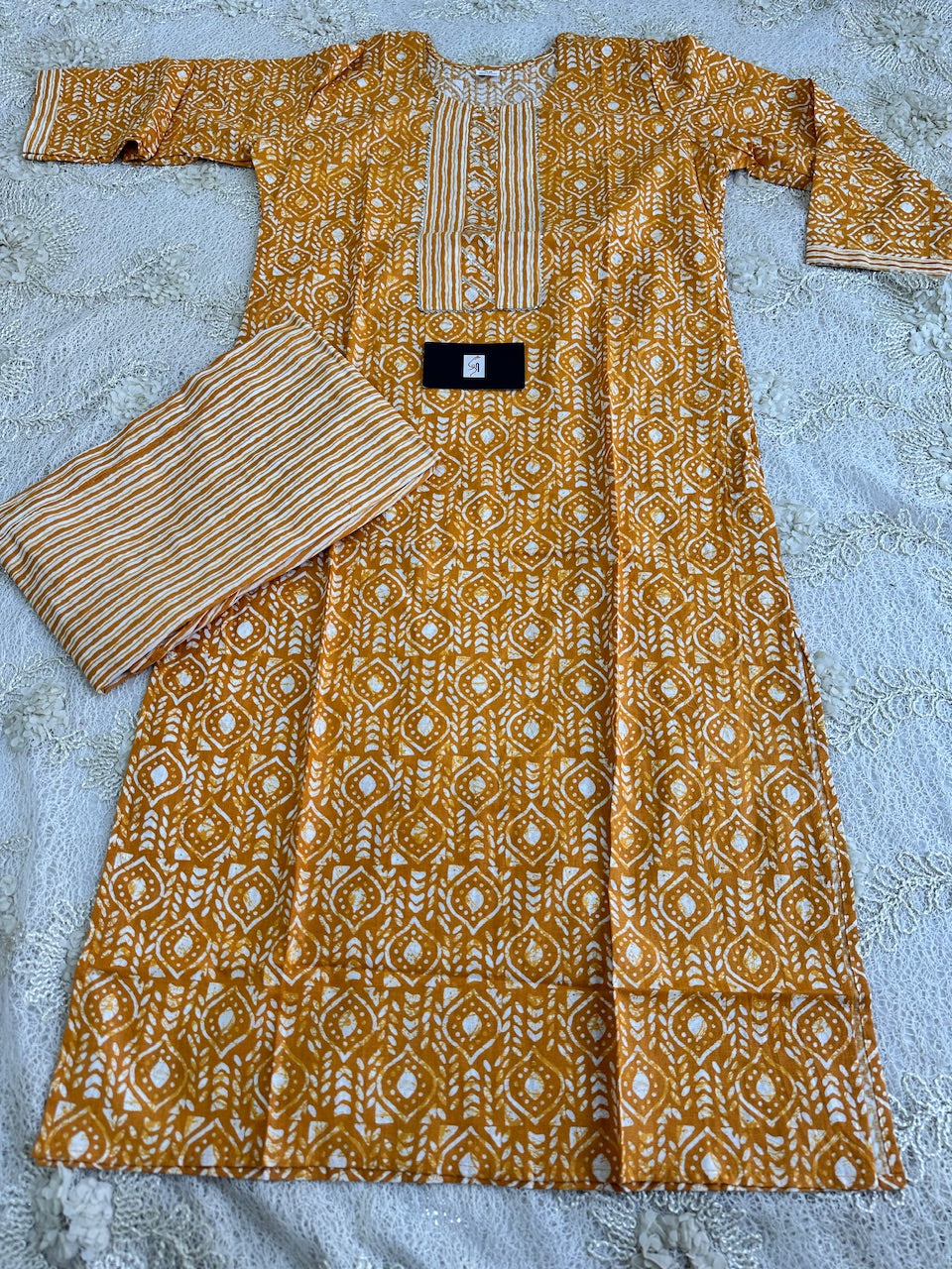 Pure HandBlock Printed Cotton Kurti n Pant Set