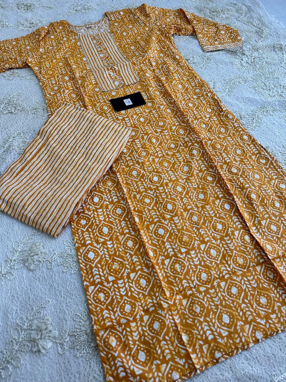 Pure HandBlock Printed Cotton Kurti n Pant Set