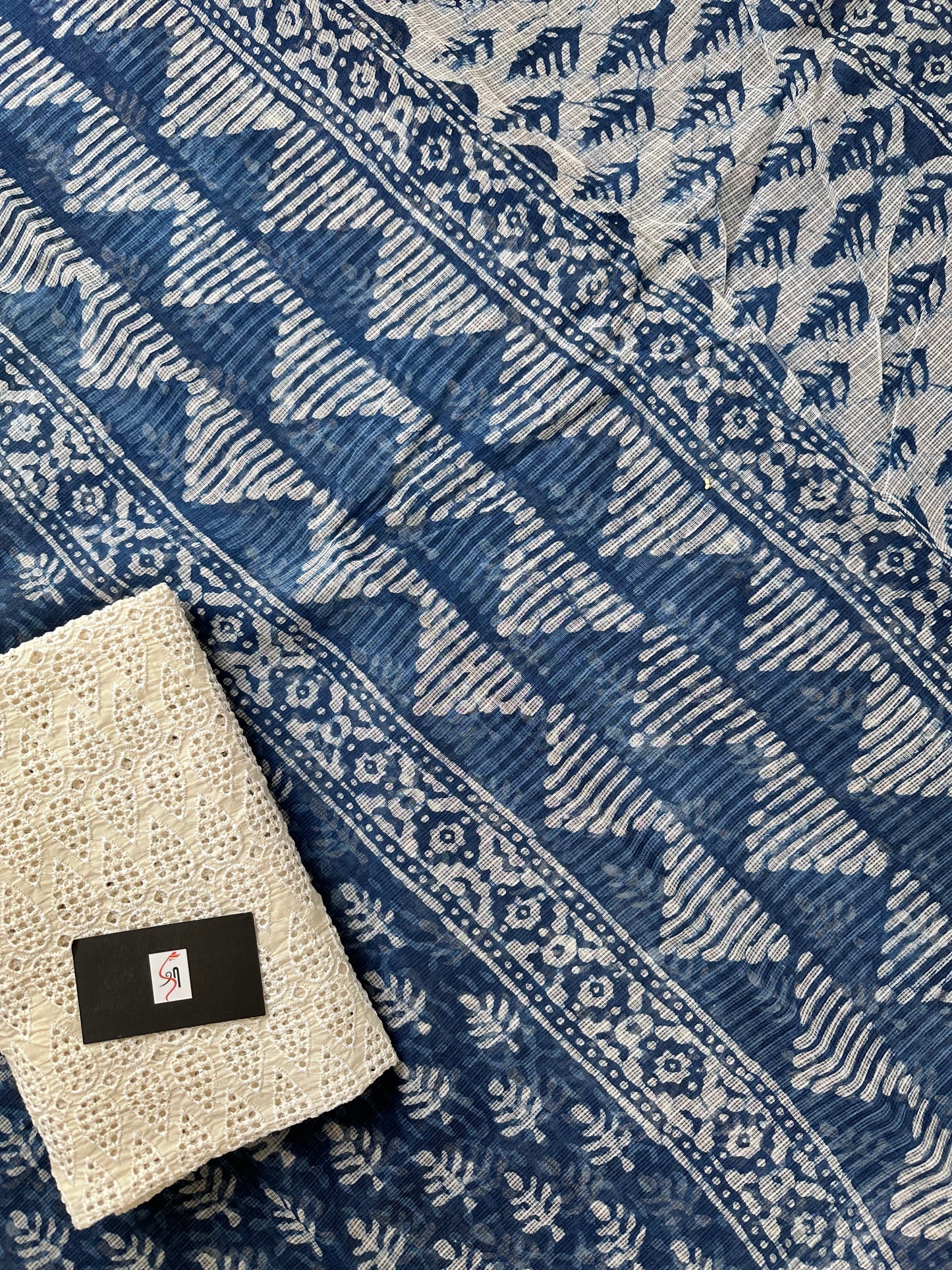 HandBlock Printed Pure Kota Cotton Doria Saree