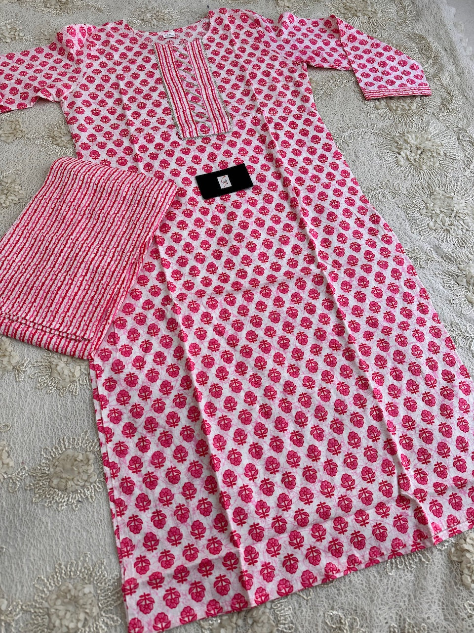 Pure HandBlock Printed Cotton Kurta N Pant Set