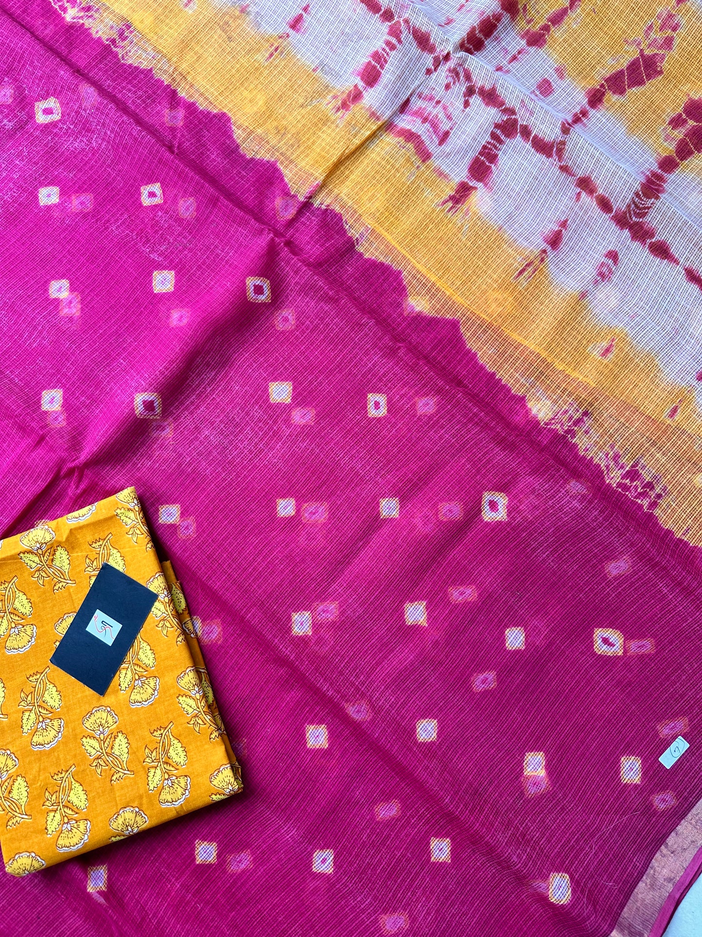 HandBlock Printed Pure Kota Cotton Doria Saree