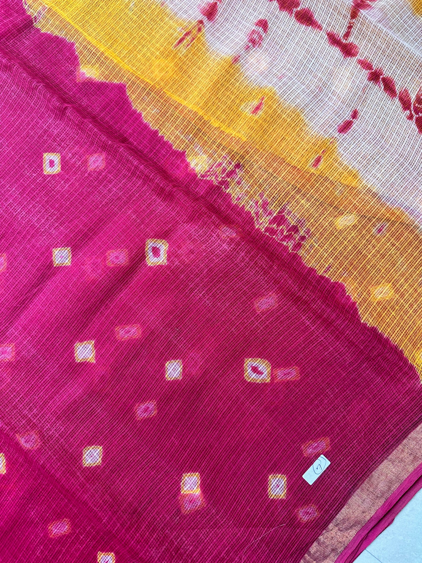 HandBlock Printed Pure Kota Cotton Doria Saree