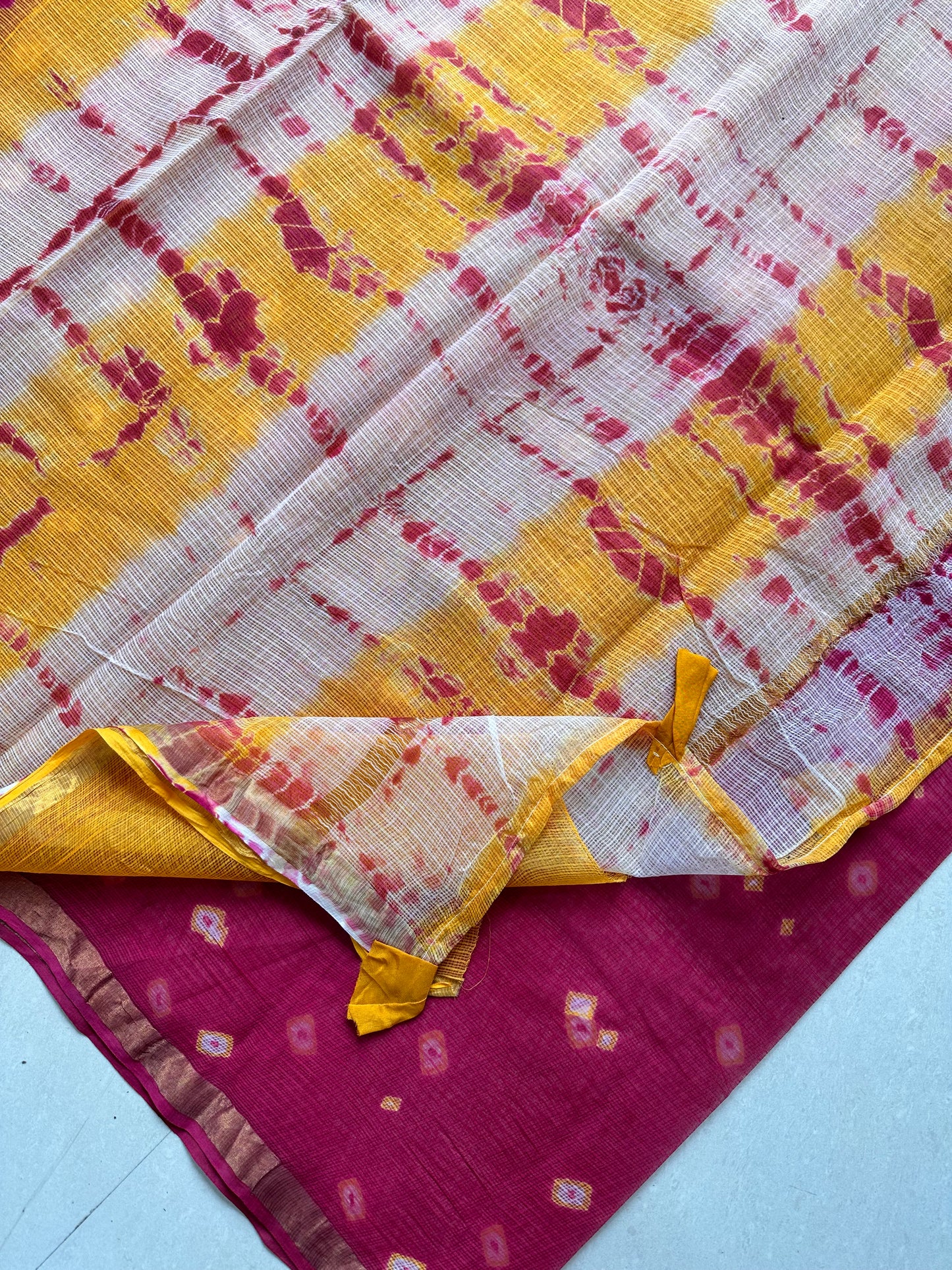 HandBlock Printed Pure Kota Cotton Doria Saree