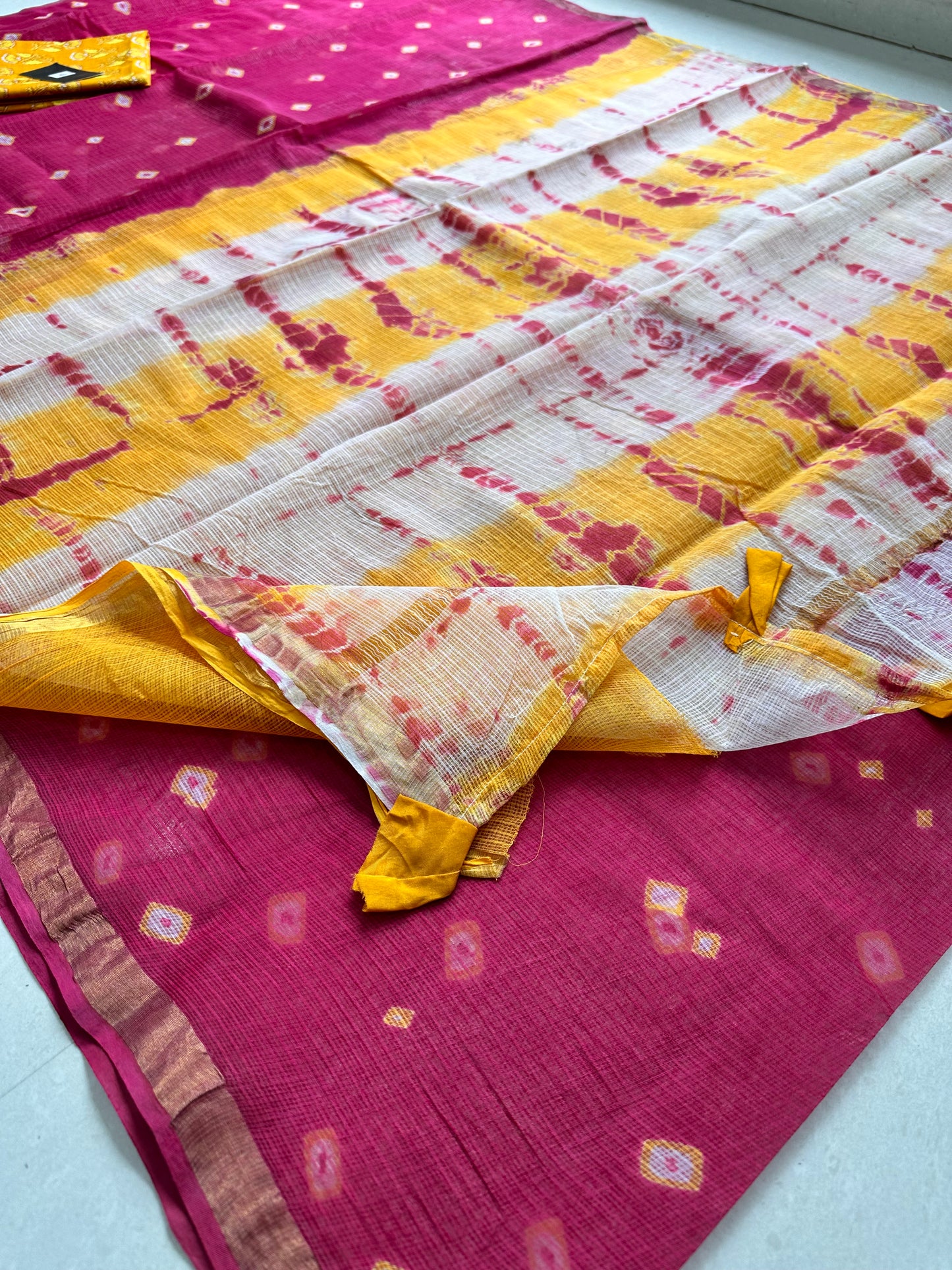 HandBlock Printed Pure Kota Cotton Doria Saree