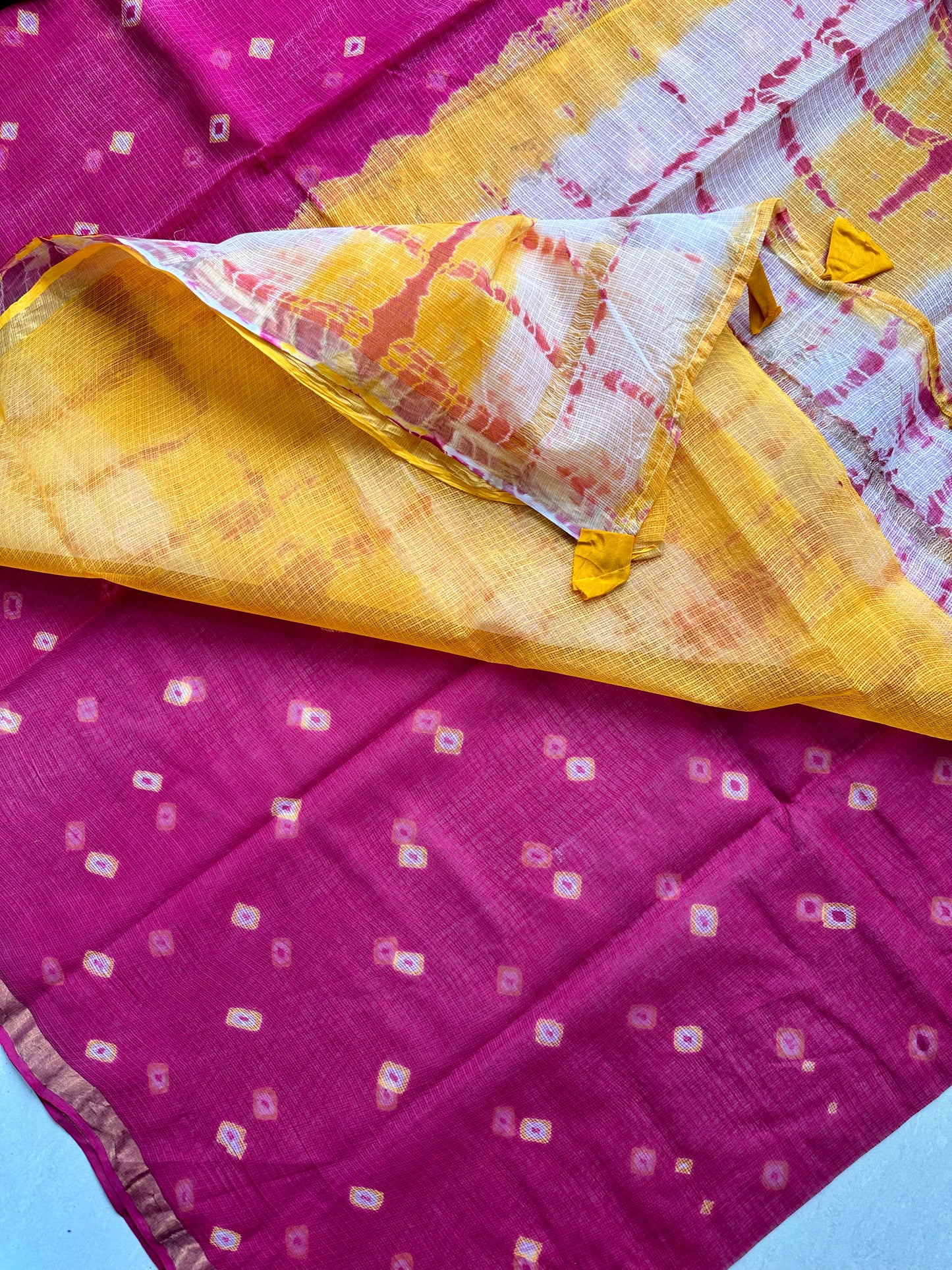 HandBlock Printed Pure Kota Cotton Doria Saree