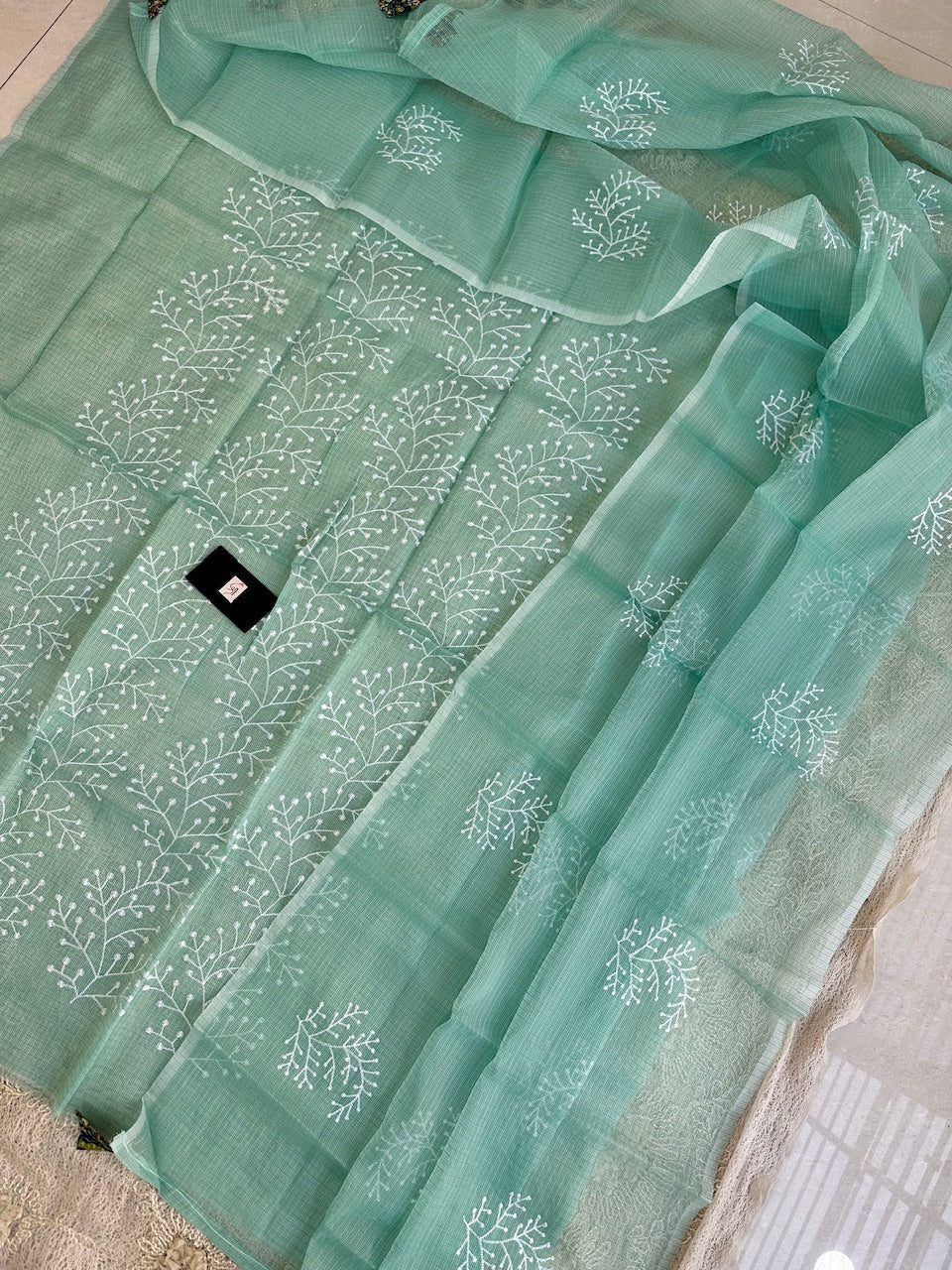 Embroidered Kota Cotton Doria Top N Dupatta (Suit)