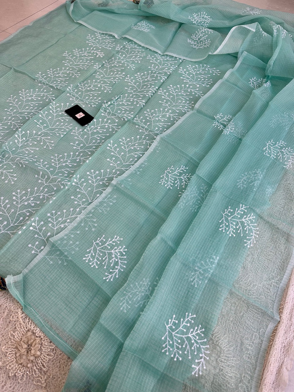 Embroidered Kota Cotton Doria Top N Dupatta (Suit)