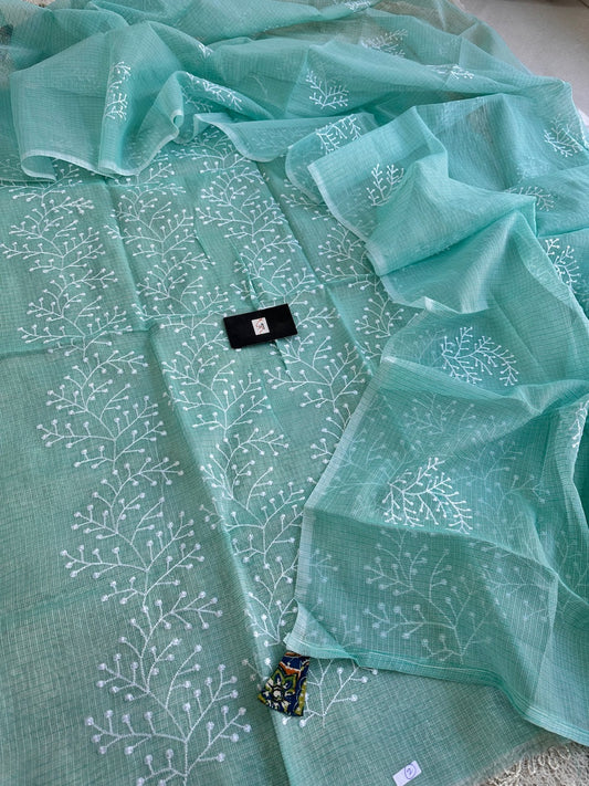 Embroidered Kota Cotton Doria Top N Dupatta (Suit)