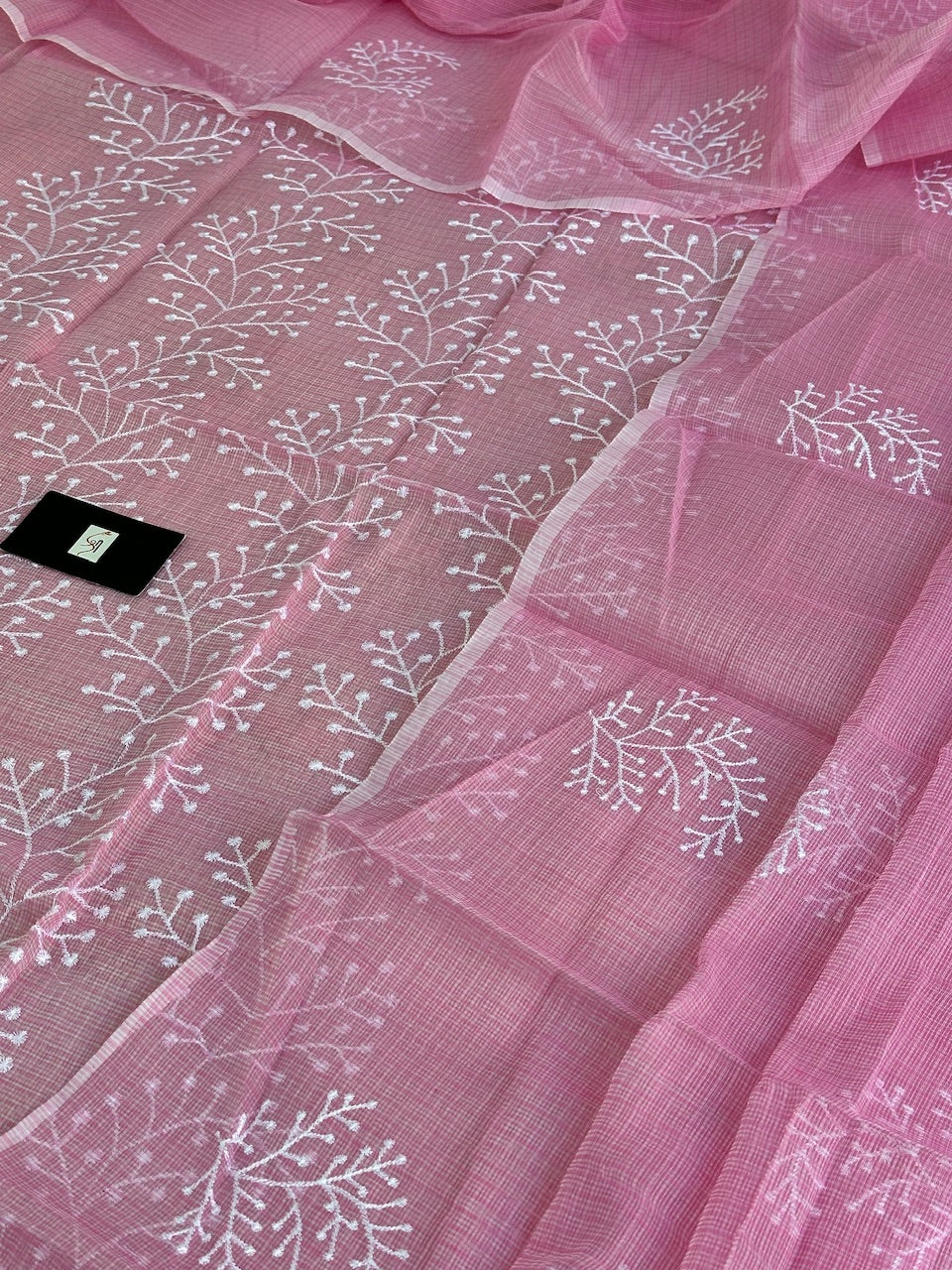 Embroidered Kota Cotton Doria Top N Dupatta (Suit)