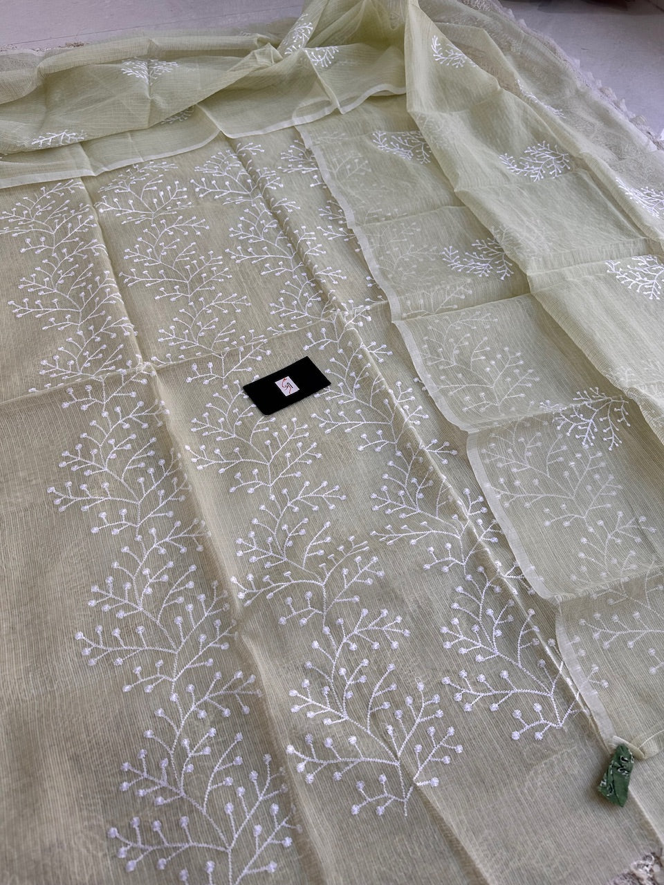 Embroidered Kota Cotton Doria Top n Dupatta (Suit)