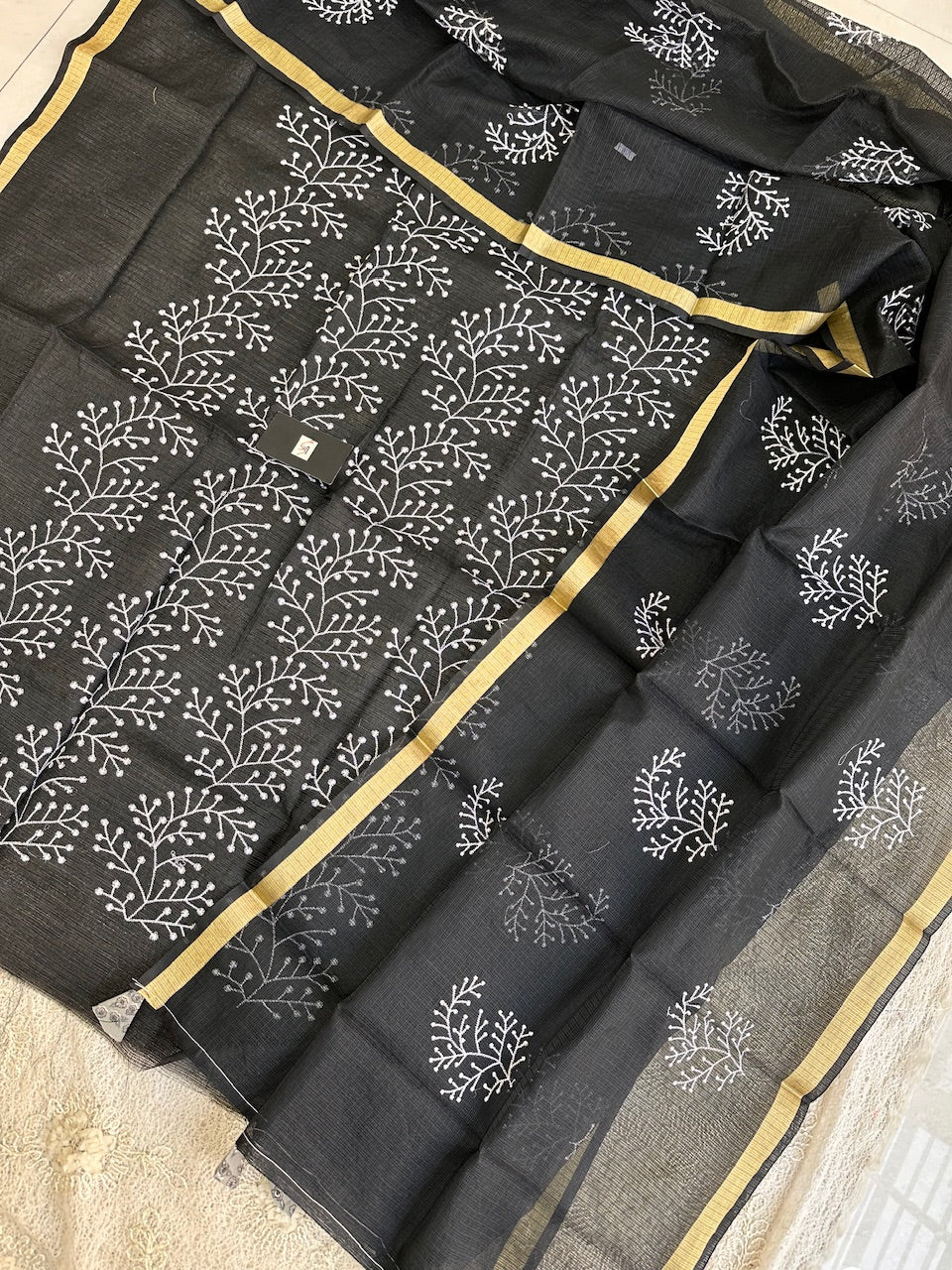 Embroidered Kota Cotton Doria Top N Dupatta (Suit)