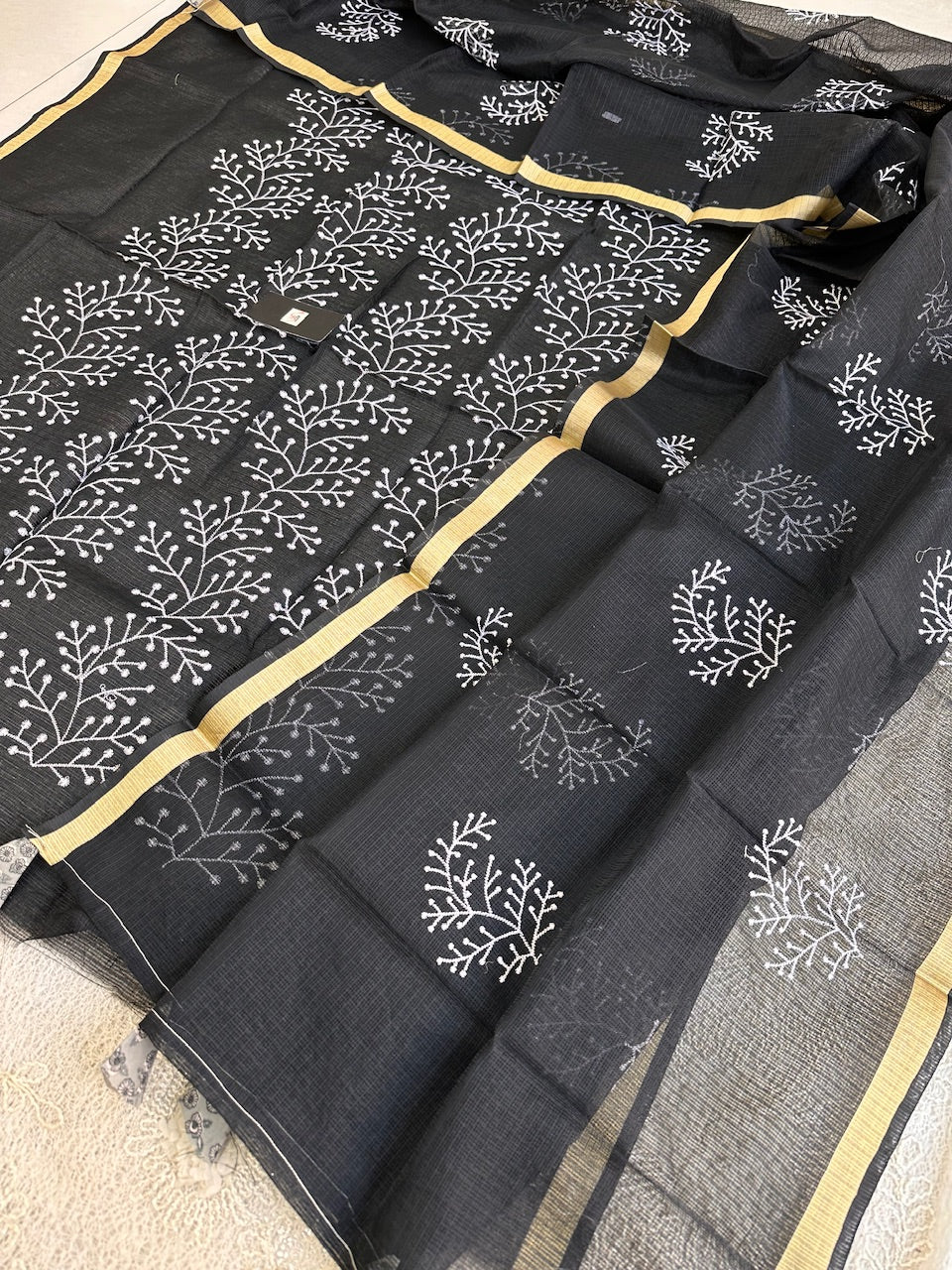 Embroidered Kota Cotton Doria Top N Dupatta (Suit)