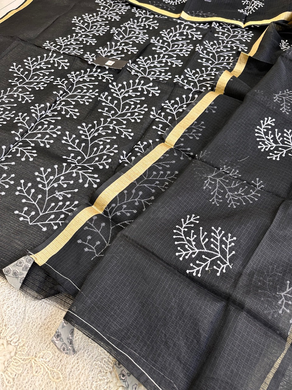 Embroidered Kota Cotton Doria Top N Dupatta (Suit)