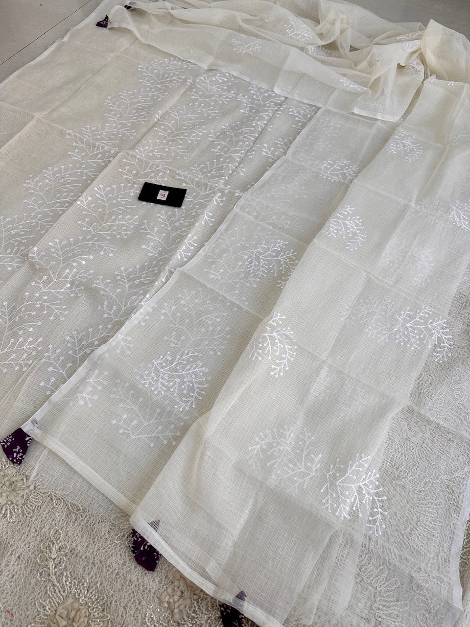 Embroidered Kota Cotton Doria Top N Dupatta (Suit)