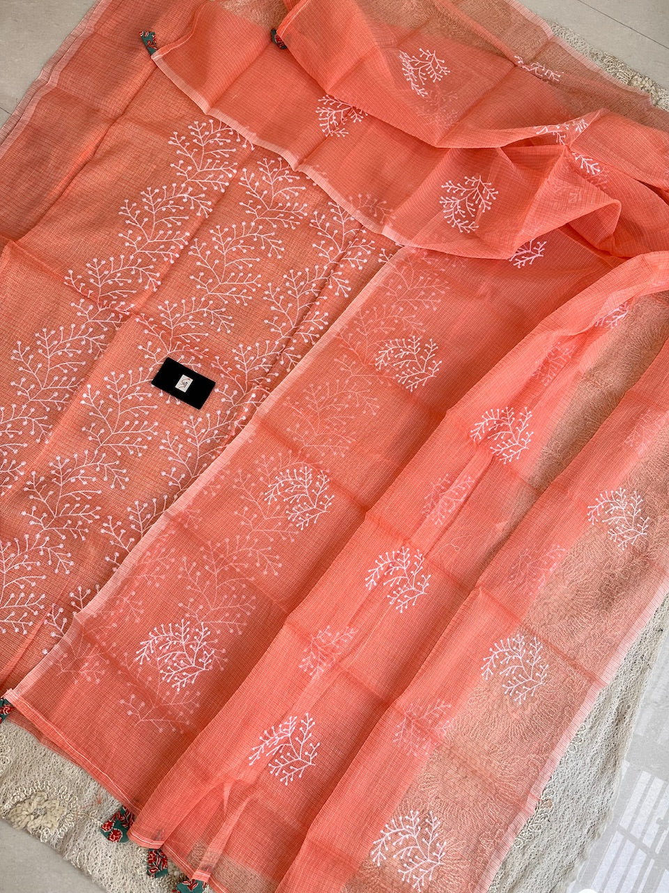 Embroidered Kota Cotton Doria Top N Dupatta (Suit)