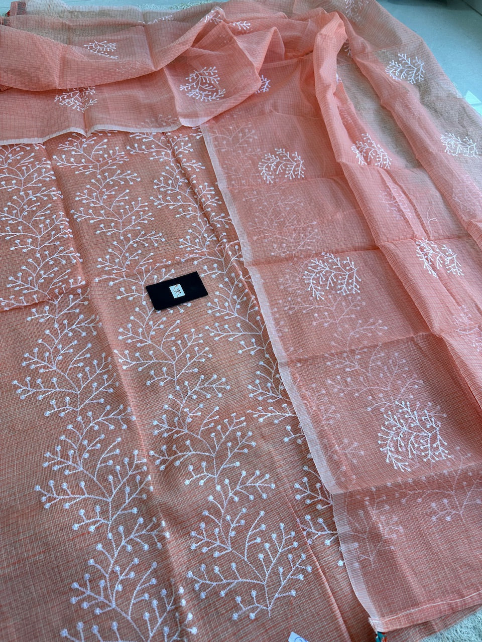 Embroidered Kota Cotton Doria Top N Dupatta (Suit)