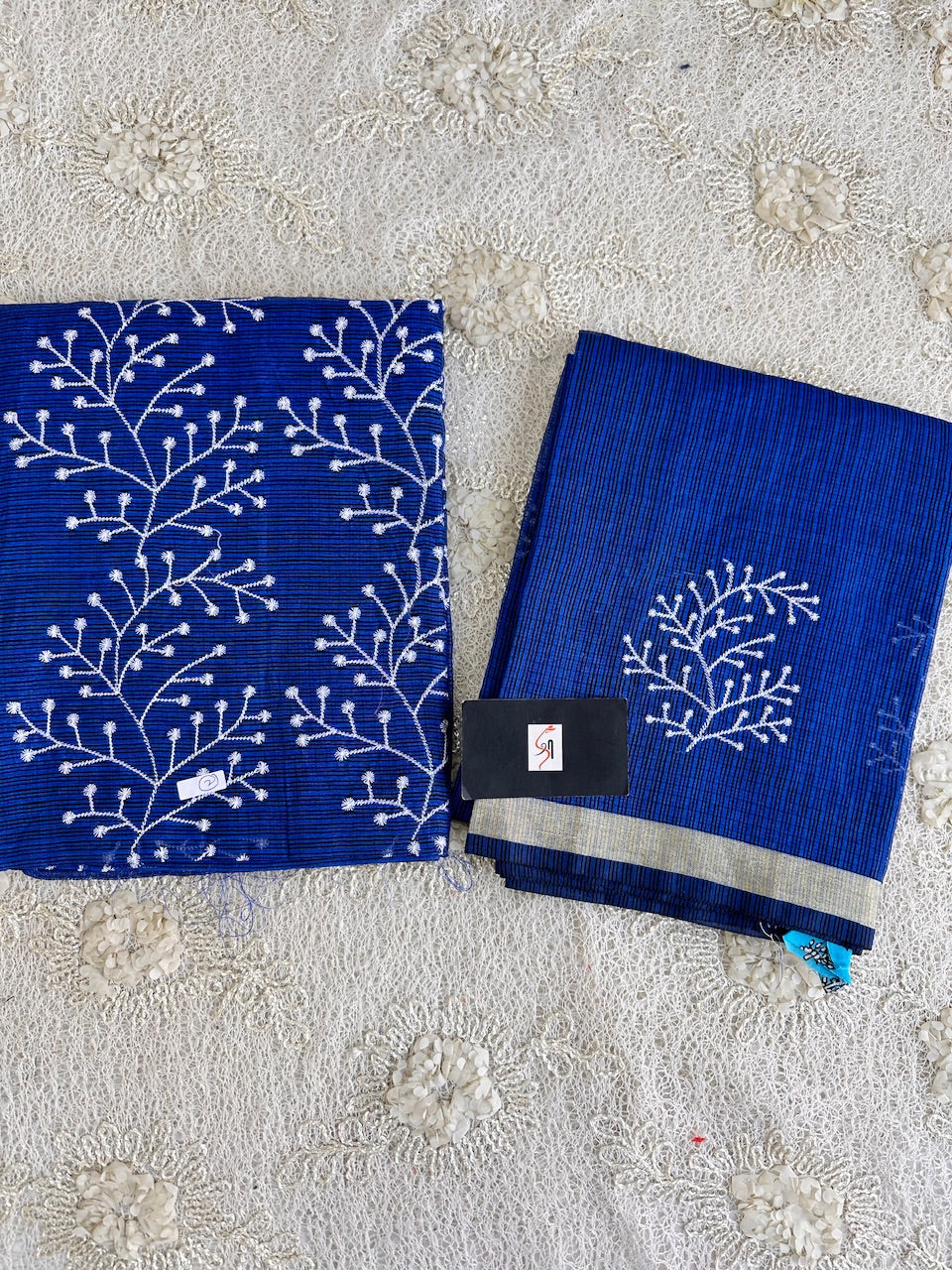 Embroidered Kota Cotton Doria Top N Dupatta (Suit)