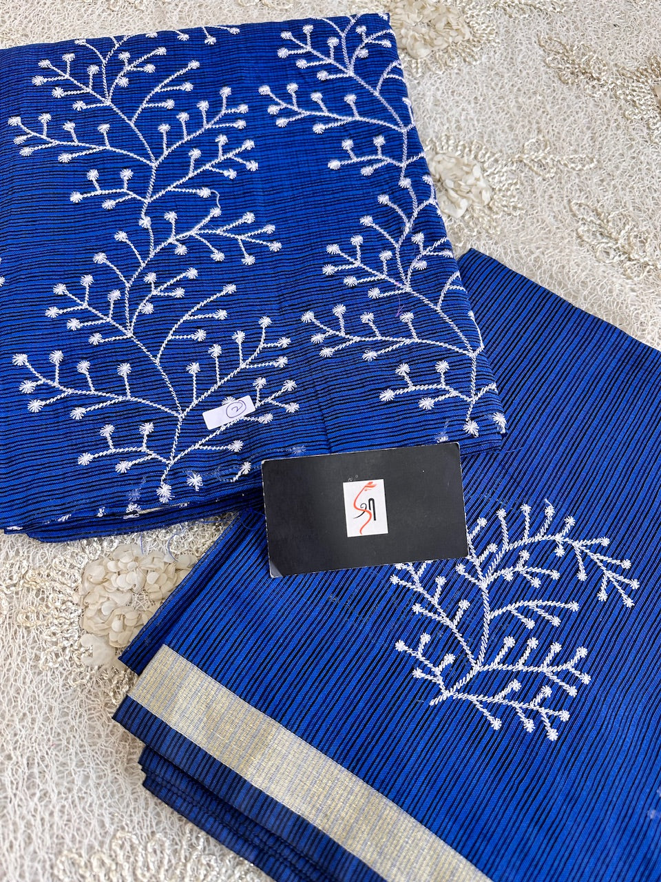 Embroidered Kota Cotton Doria Top N Dupatta (Suit)