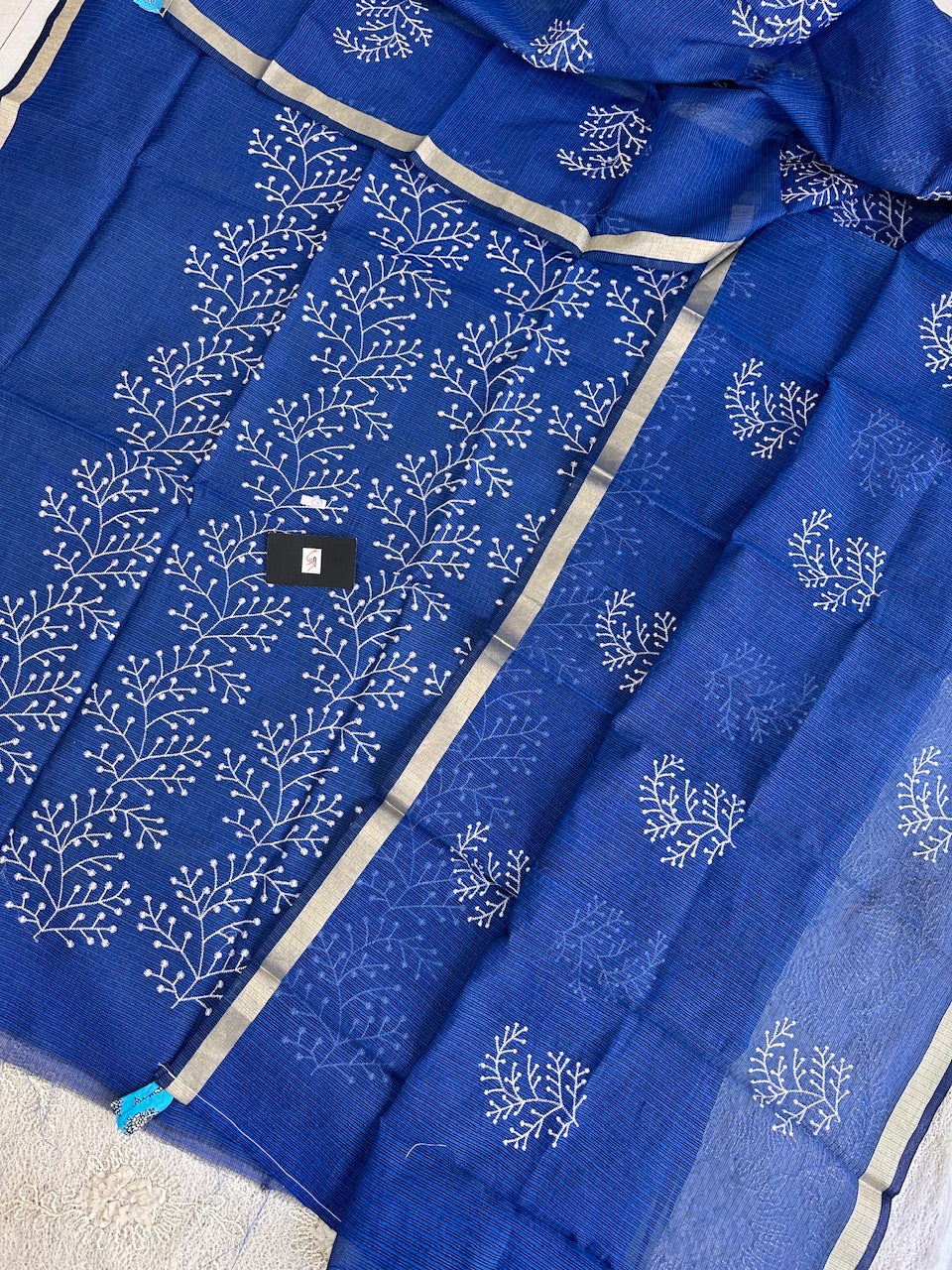 Embroidered Kota Cotton Doria Top N Dupatta (Suit)