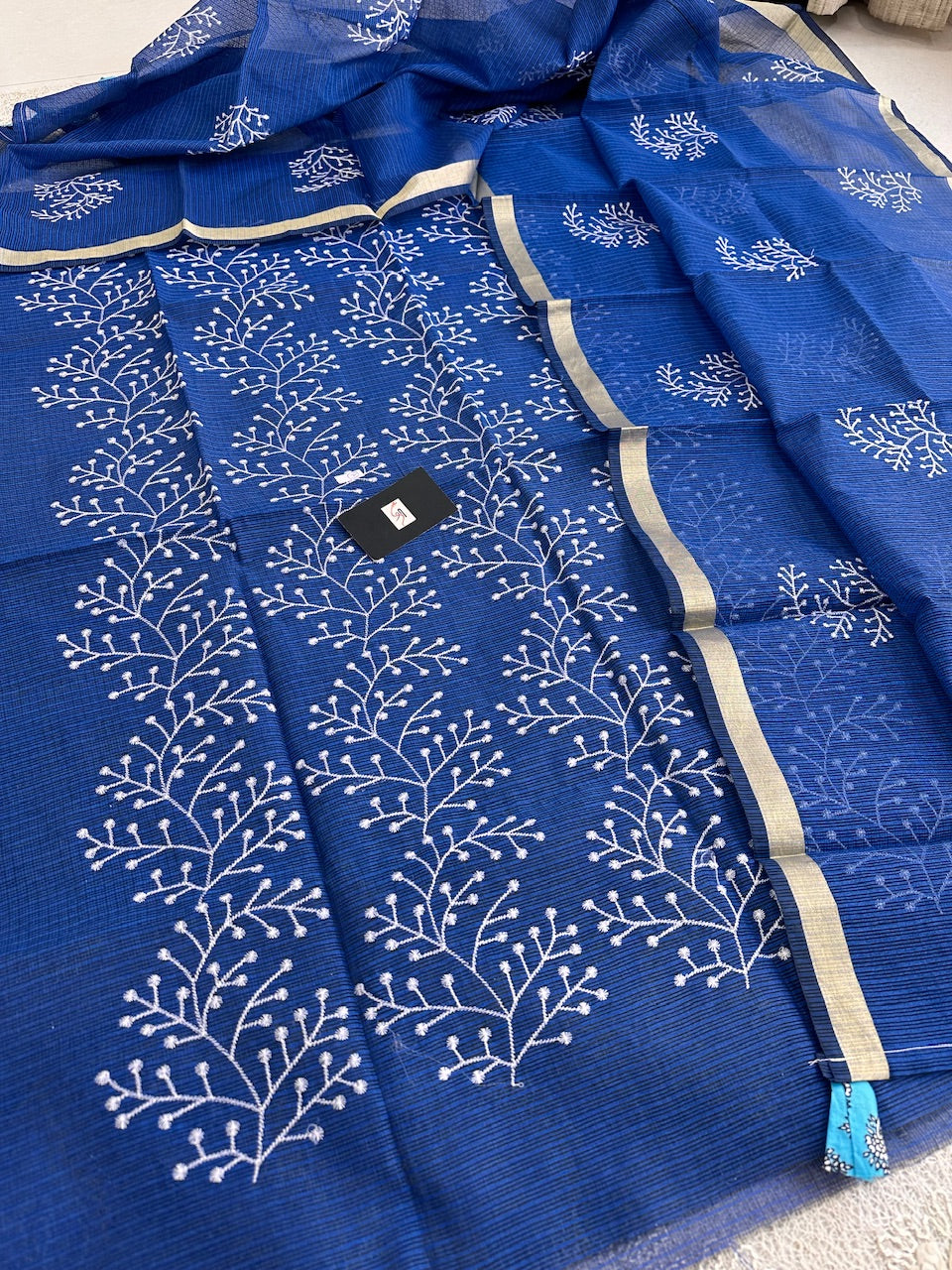 Embroidered Kota Cotton Doria Top N Dupatta (Suit)