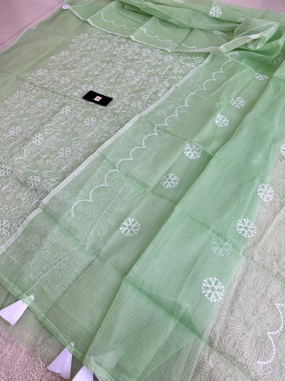 Embroidered Kota Cotton Doria Top N Dupatta (Suit)