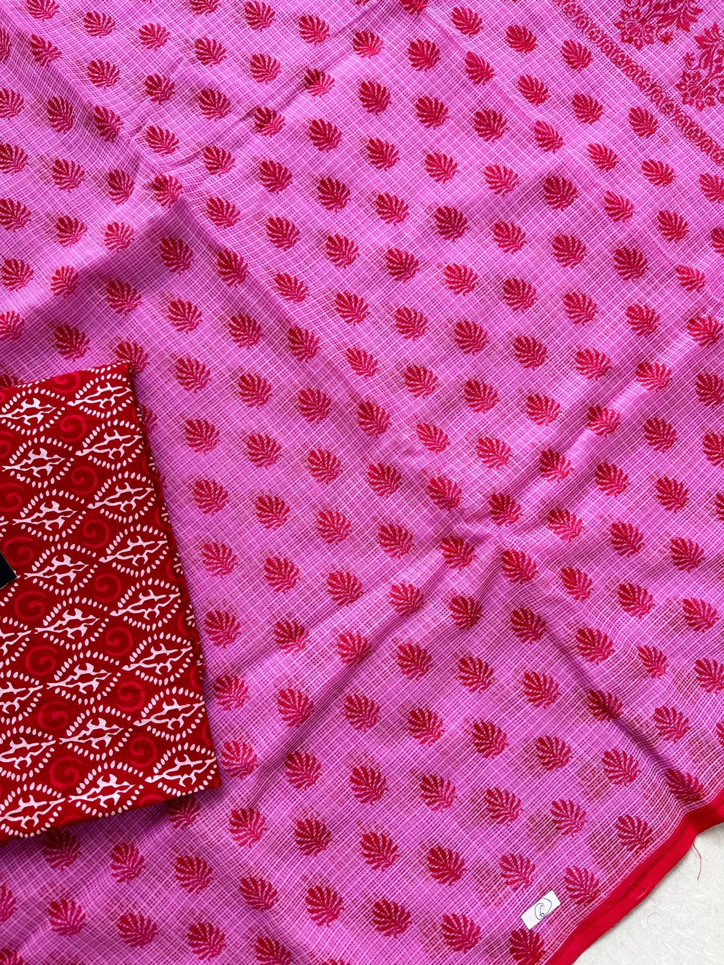 HandBlock Printed Pure Kota Cotton Doria Saree