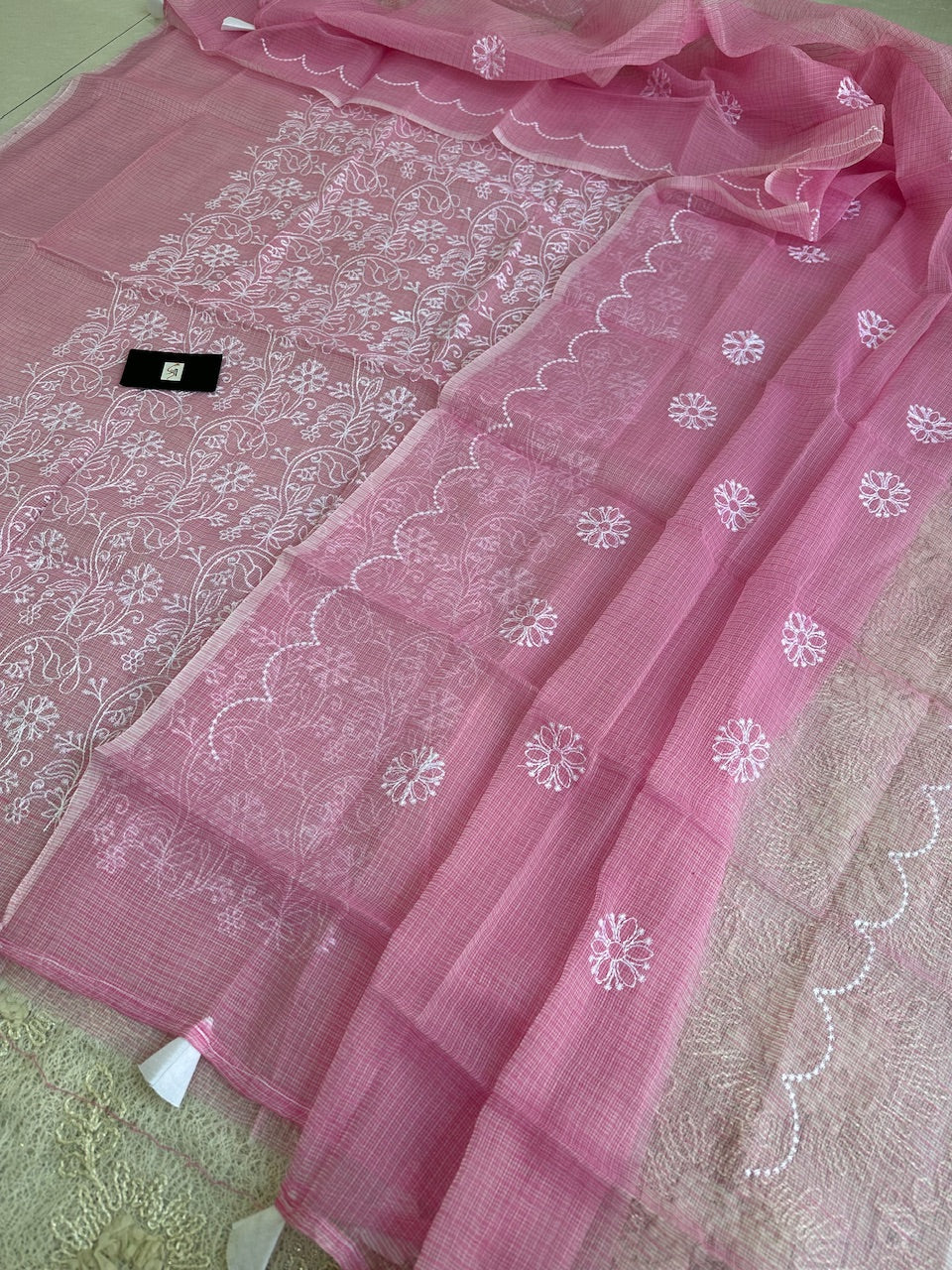 Embroidered Kota Cotton Top N Dupatta (Suit)