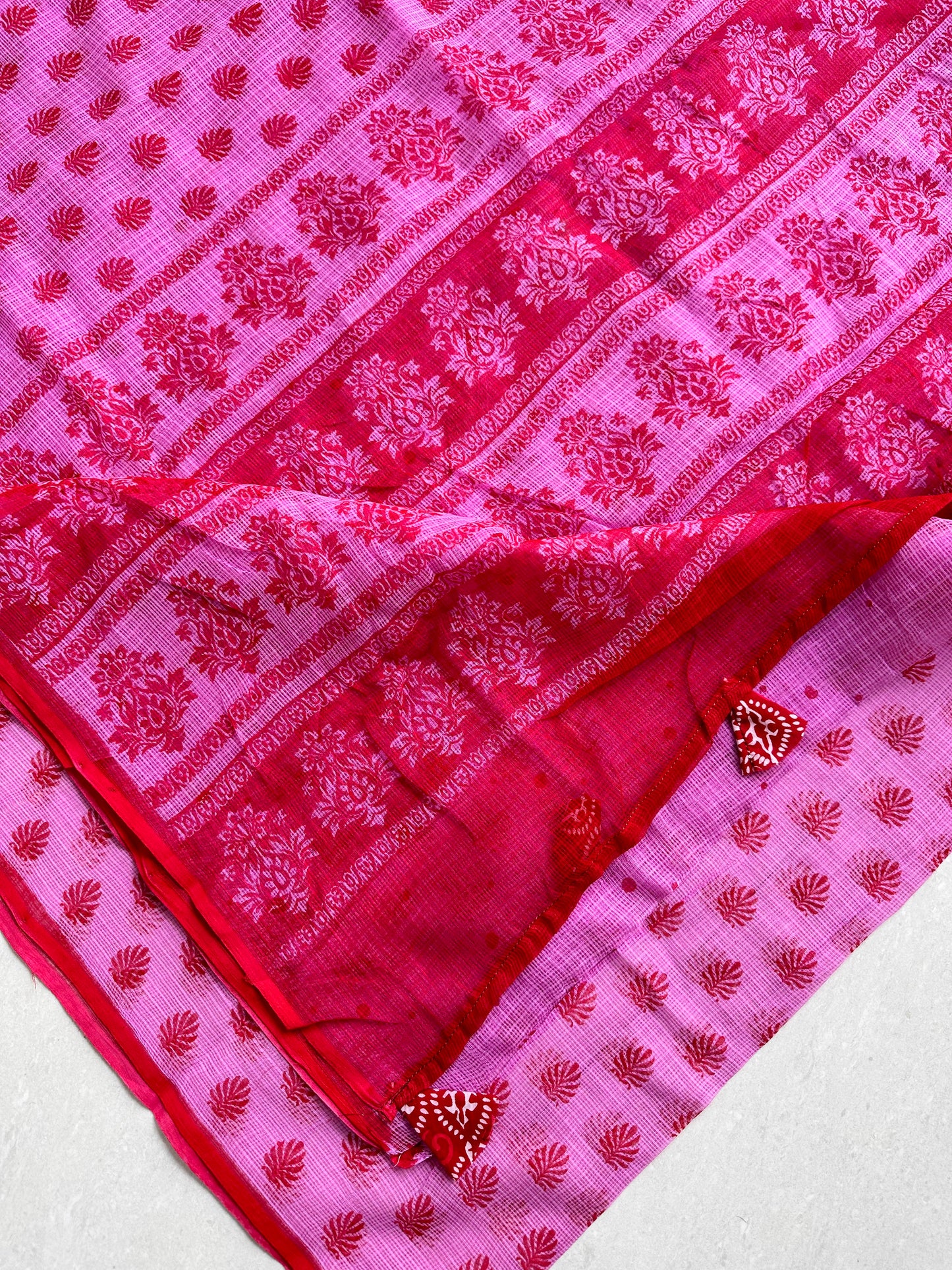 HandBlock Printed Pure Kota Cotton Doria Saree