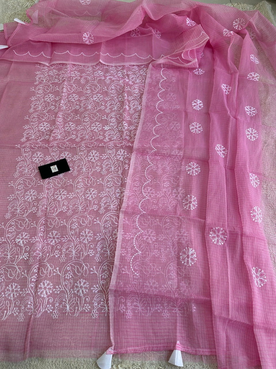 Embroidered Kota Cotton Top N Dupatta (Suit)