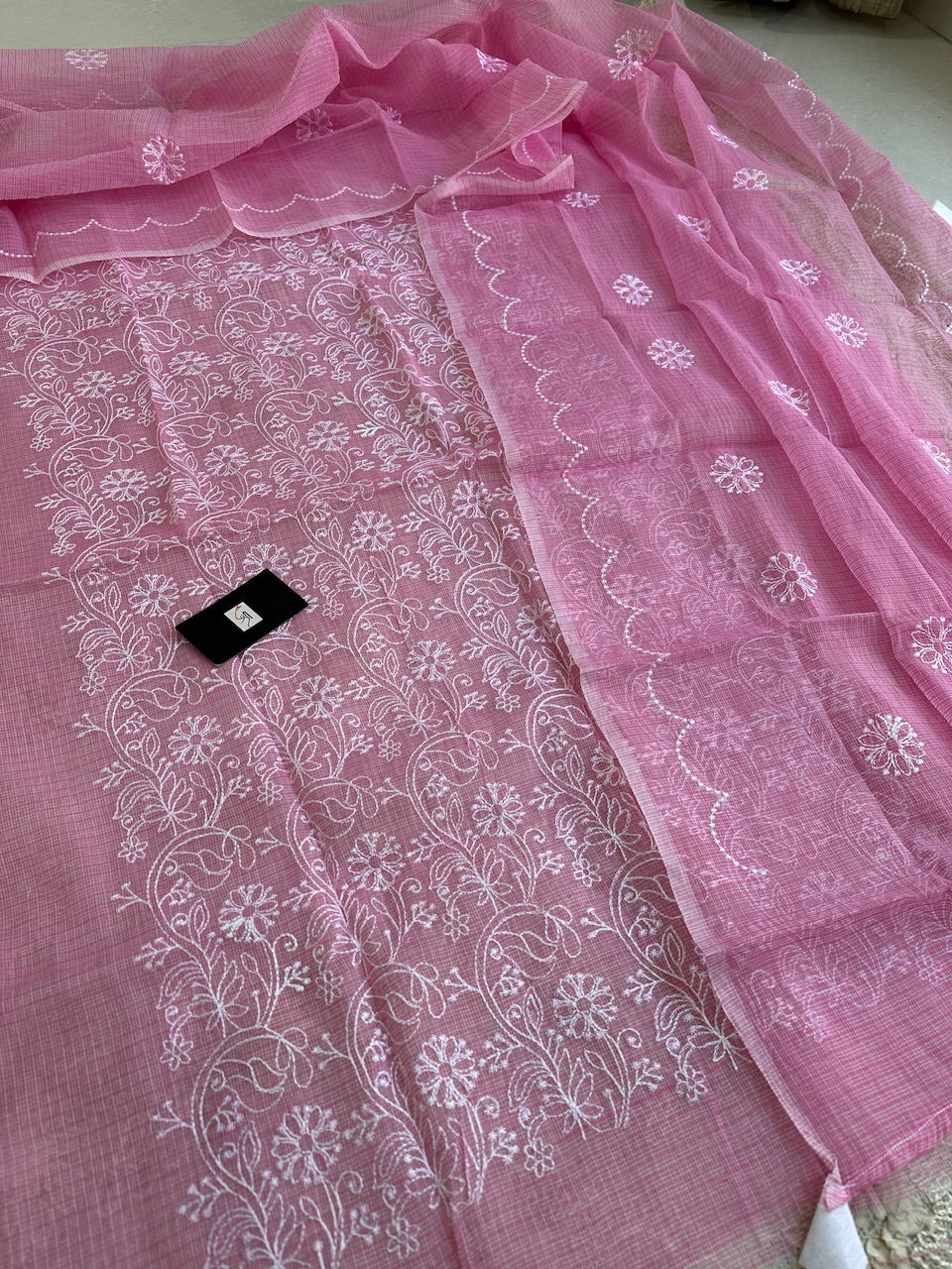 Embroidered Kota Cotton Top N Dupatta (Suit)