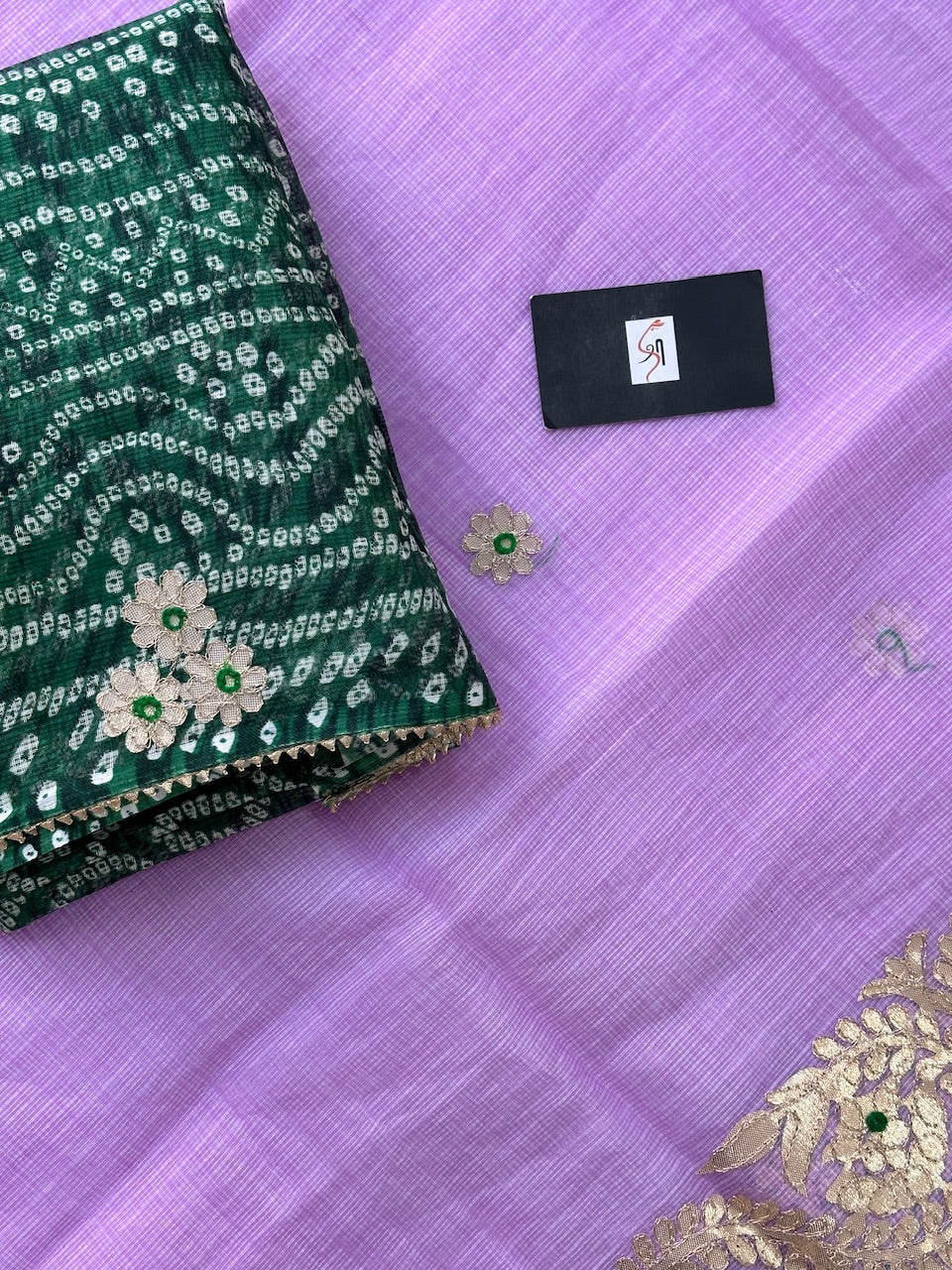 Jaipuri Gota Patti Embroidered Kota Cotton Doria Saree