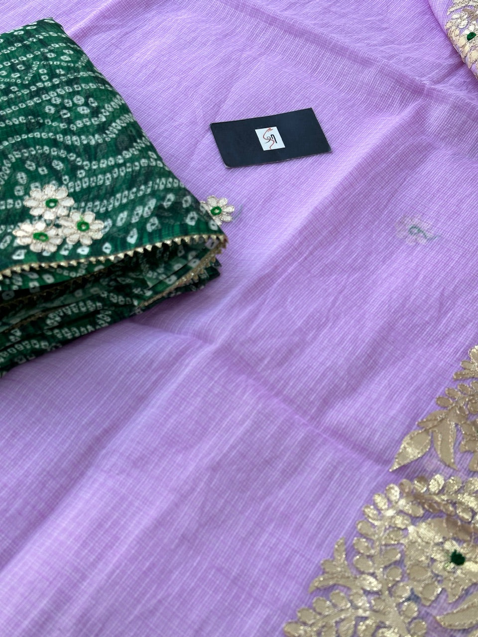 Jaipuri Gota Patti Embroidered Kota Cotton Doria Saree