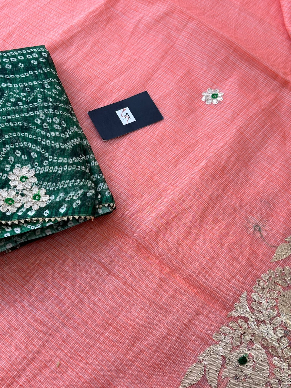 Jaipuri Gota Patti Embroidered Kota Cotton Doria Saree