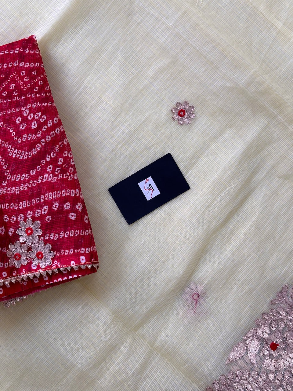 Jaipuri Gota Patti Embroidered Kota Cotton Doria Saree