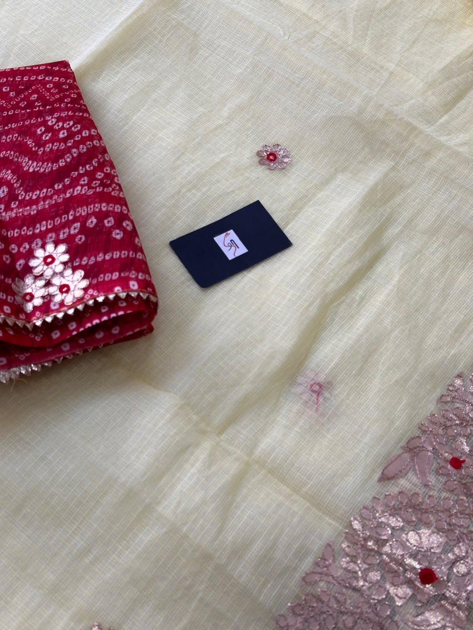 Jaipuri Gota Patti Embroidered Kota Cotton Doria Saree