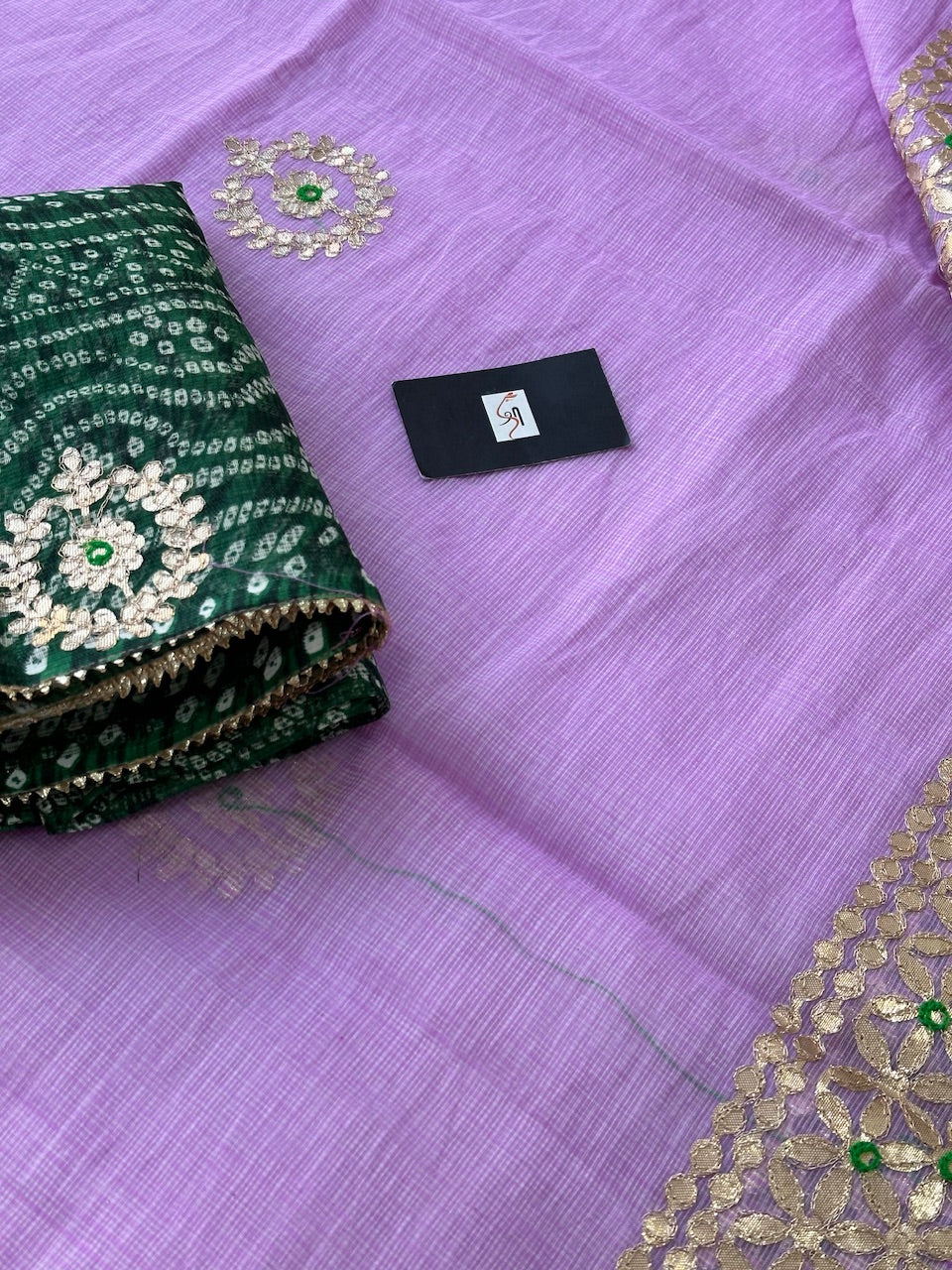 Jaipuri Gota Patti Embroidered Kota Cotton Doria Saree