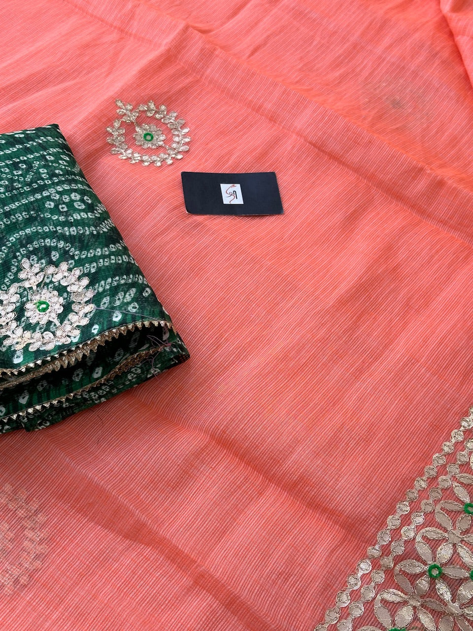 Jaipuri Gota Patti Embroidered Kota Cotton Doria Saree