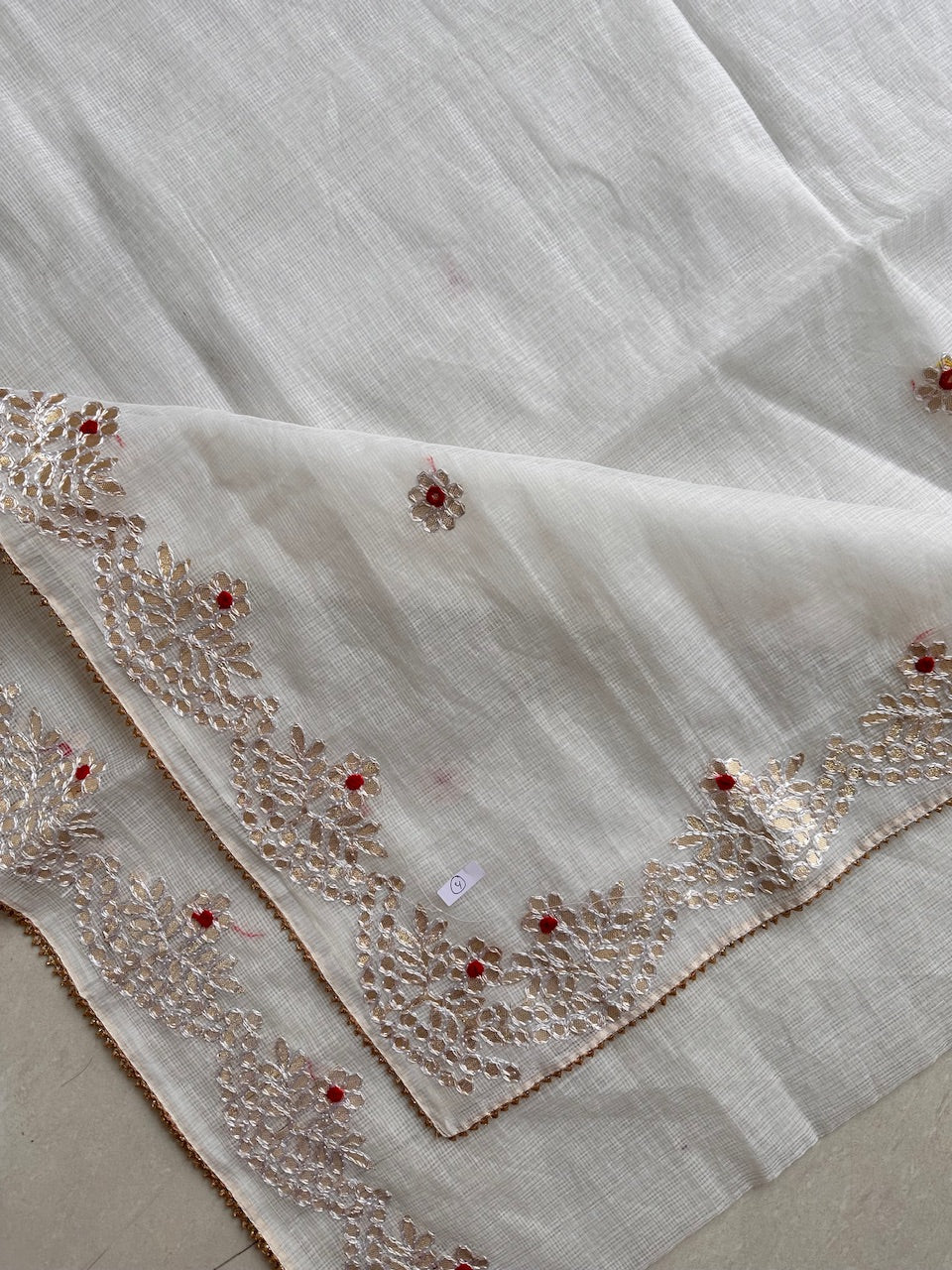 Jaipuri Gota Patti Embroidered Kota Cotton Doria Saree