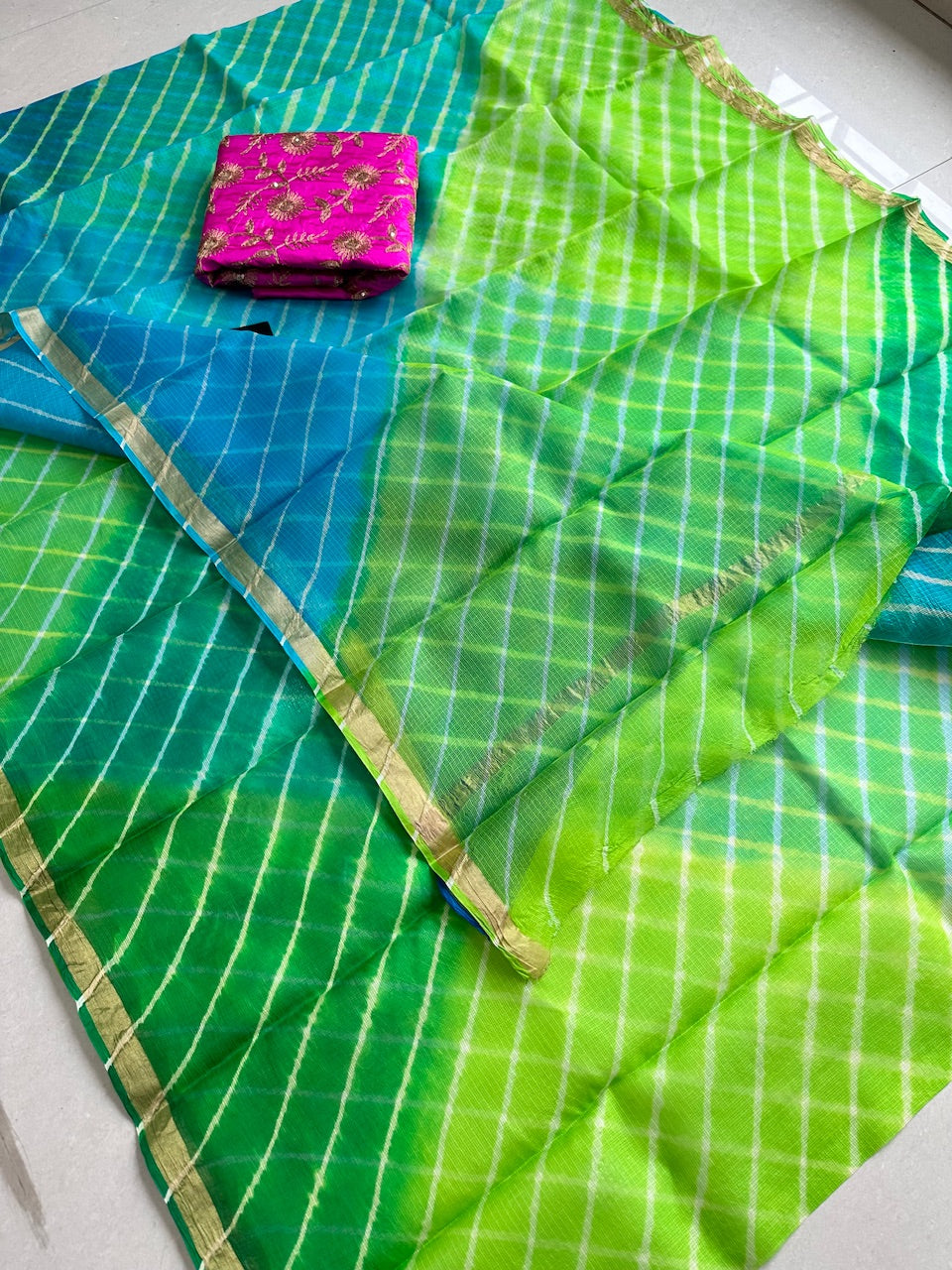 Pure Hand Tye N Dye Kota Silk Saree