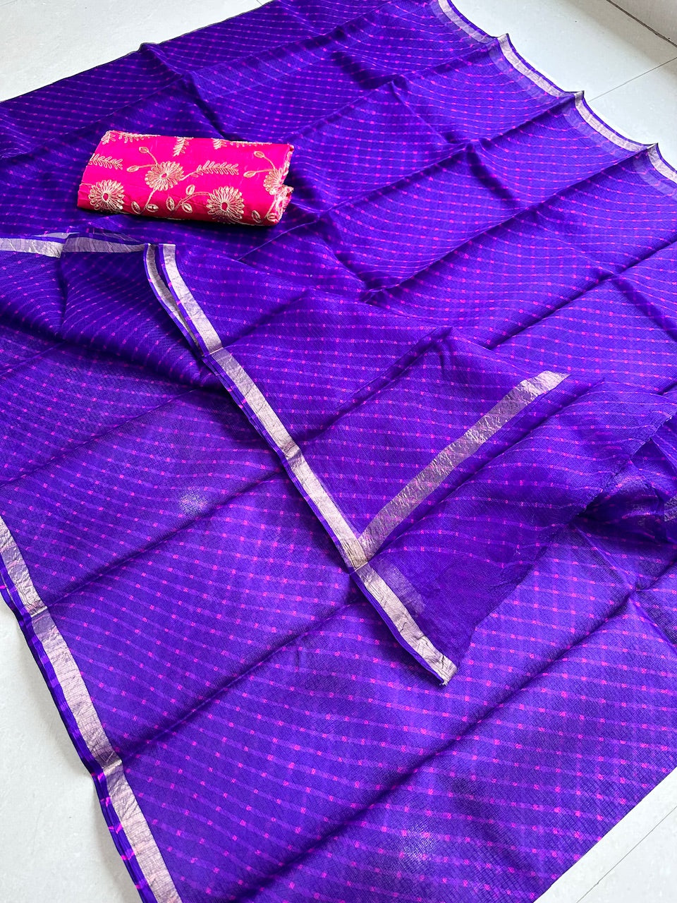 Pure Hand Tye N Dye Kota Silk Saree